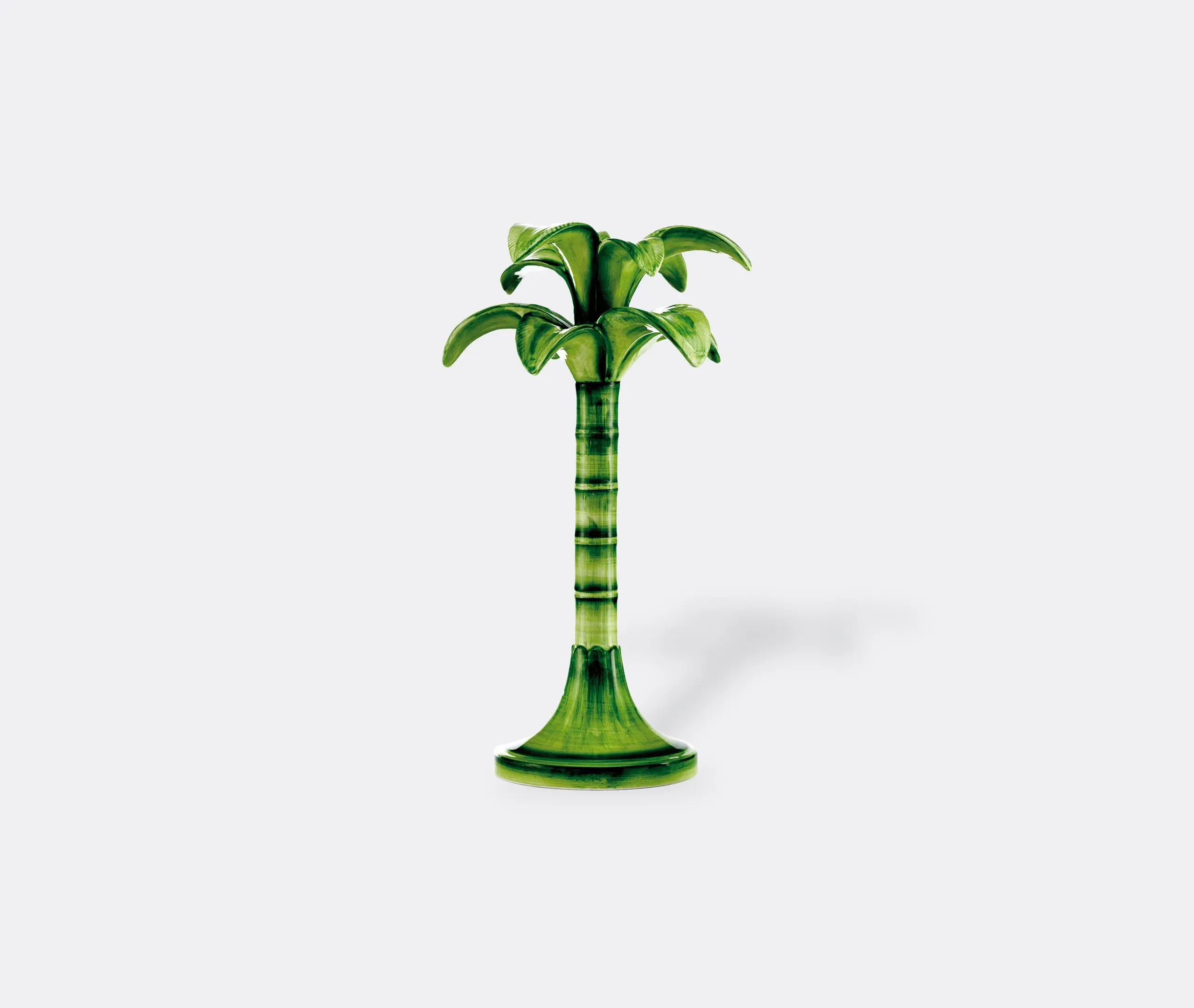 Large Palm Candleholder - Green, Ceramic image