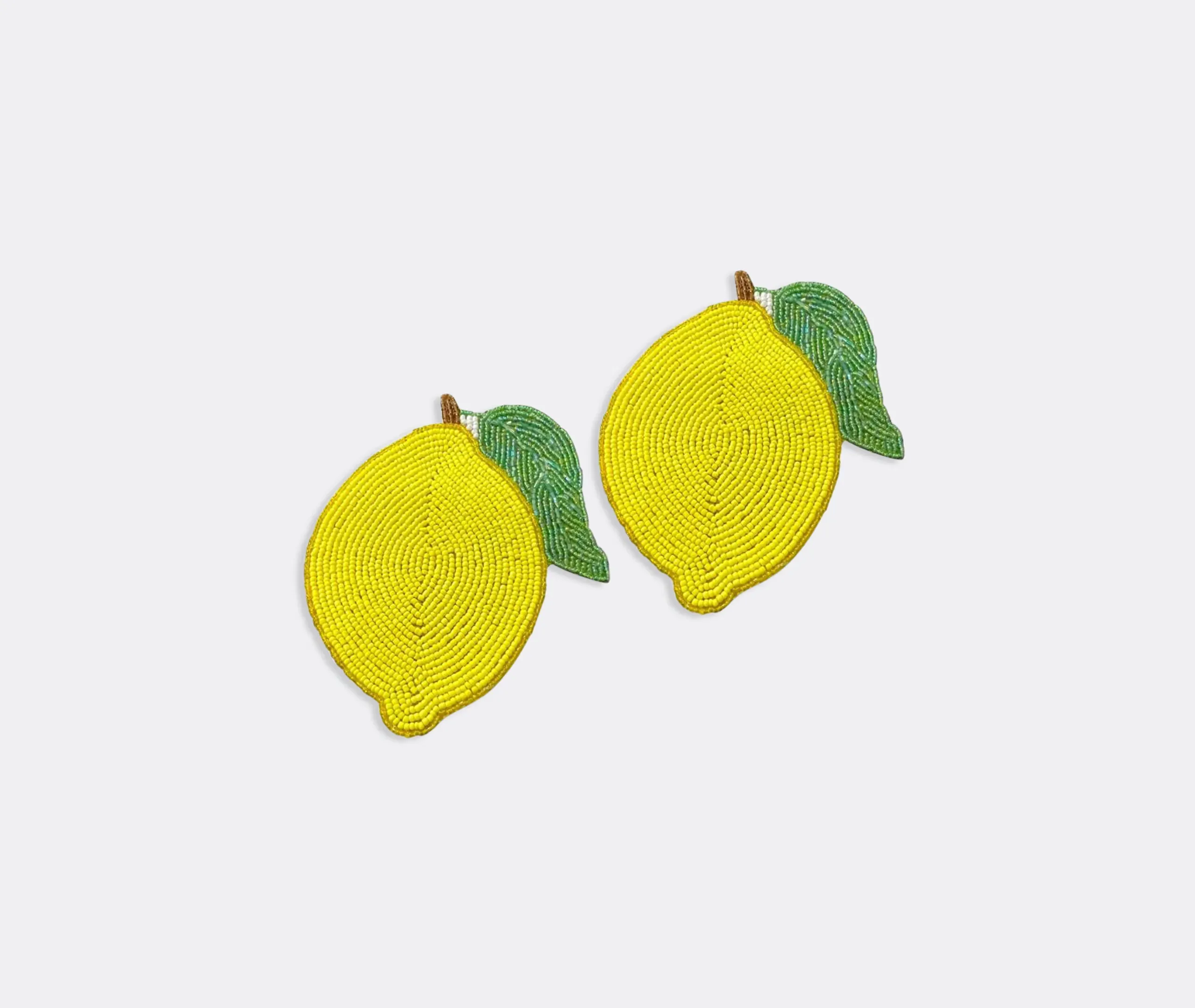 Lemon Coaster Set of Two - Yellow, Green, Beaded product