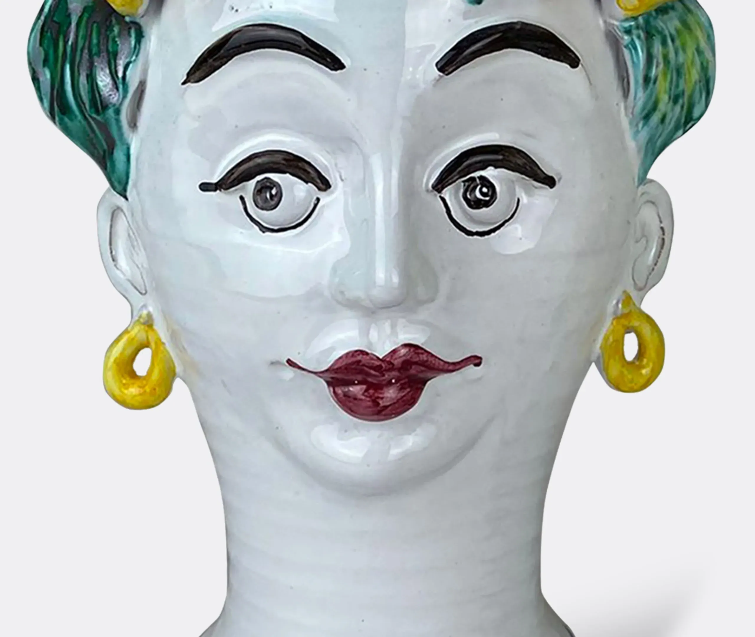 Lemon Head Vase Woman - Multicolor, Ceramic