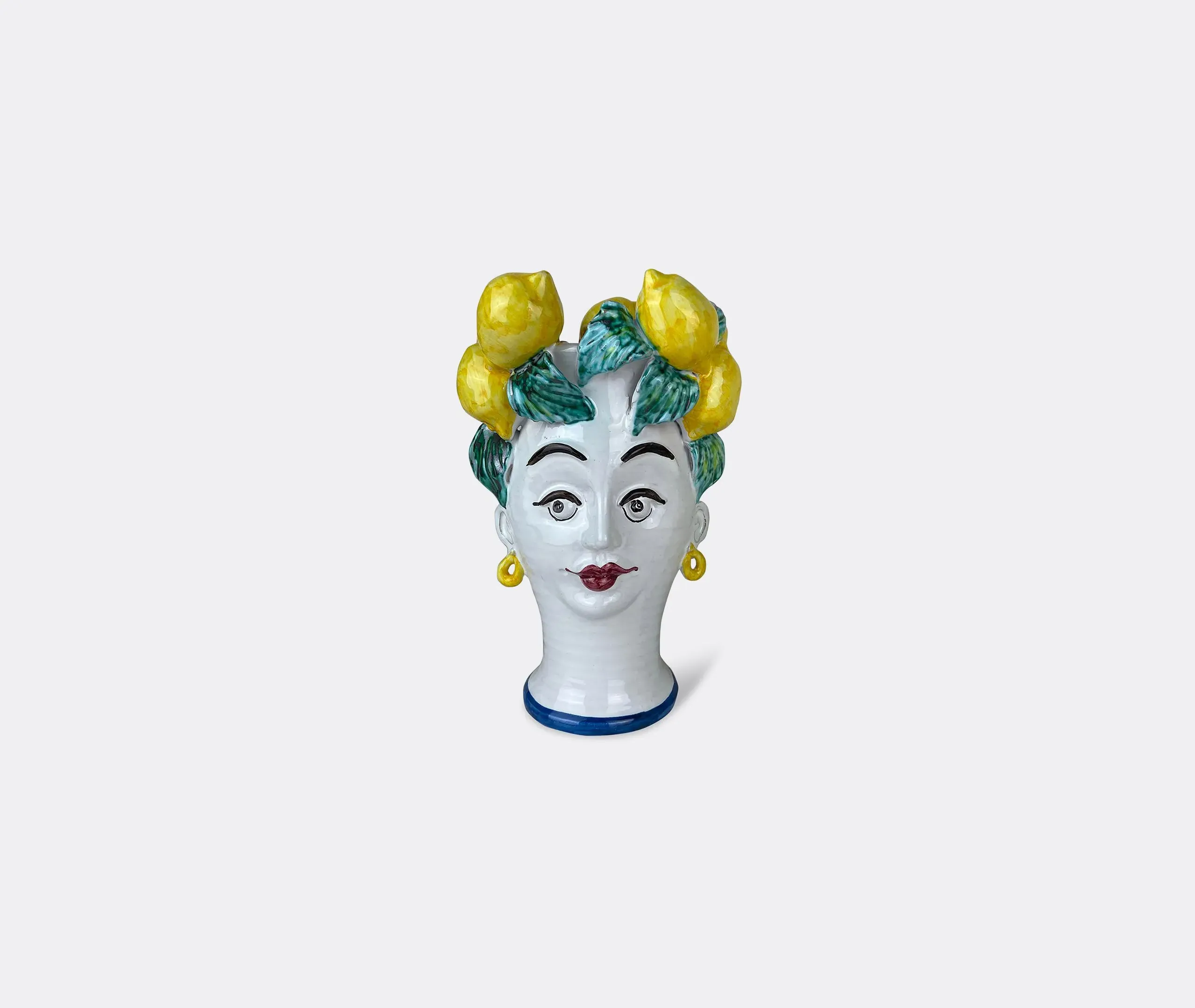 Lemon Head Vase Woman - Multicolor, Ceramic