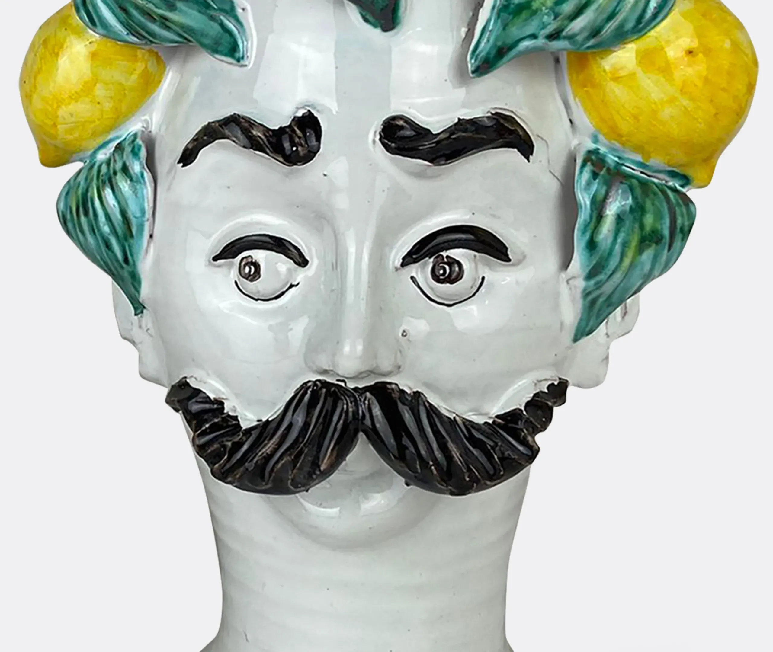 Lemon Man Head Vase - Multicolor, Ceramic