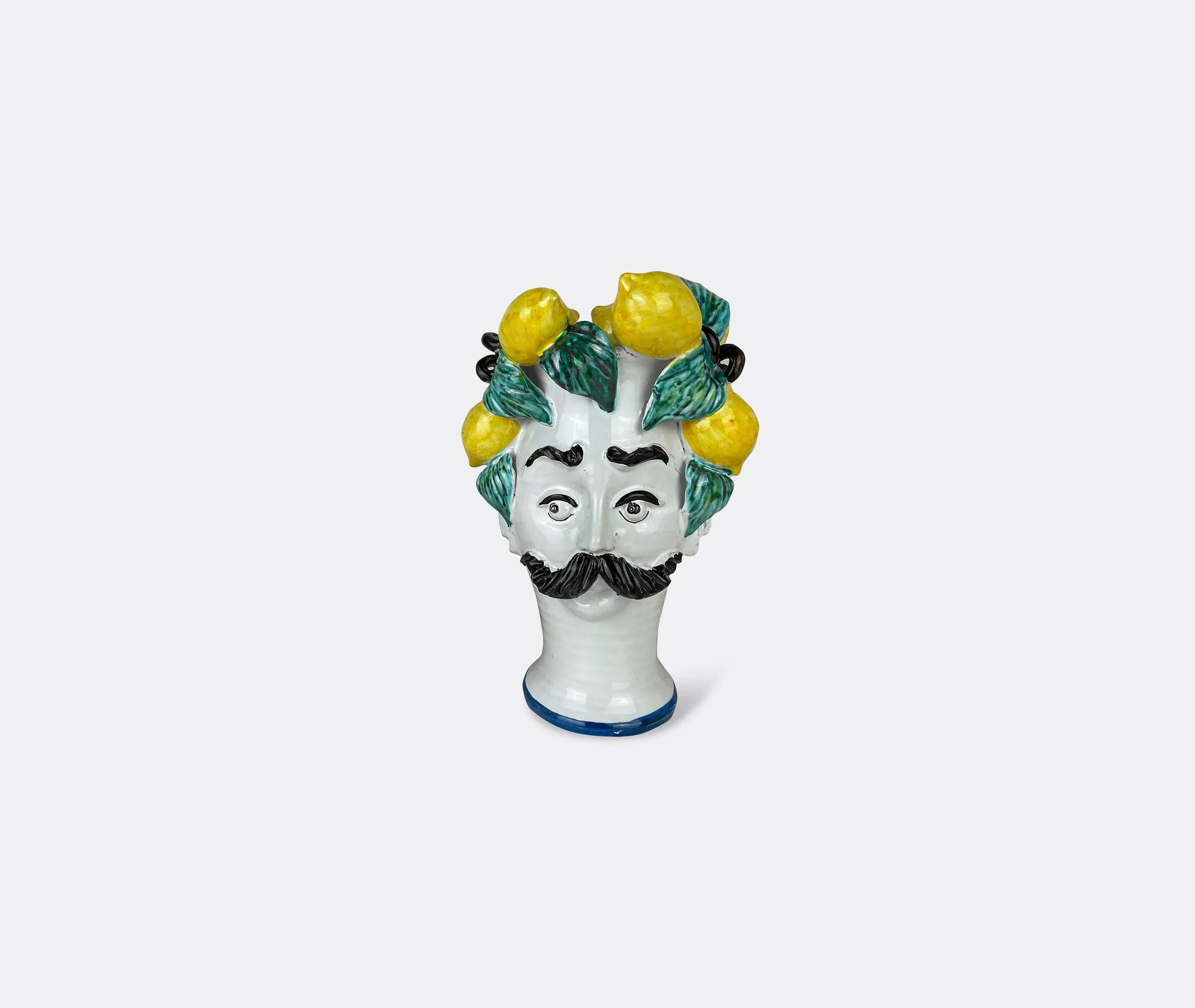 Lemon Man Head Vase - Multicolor, Ceramic image