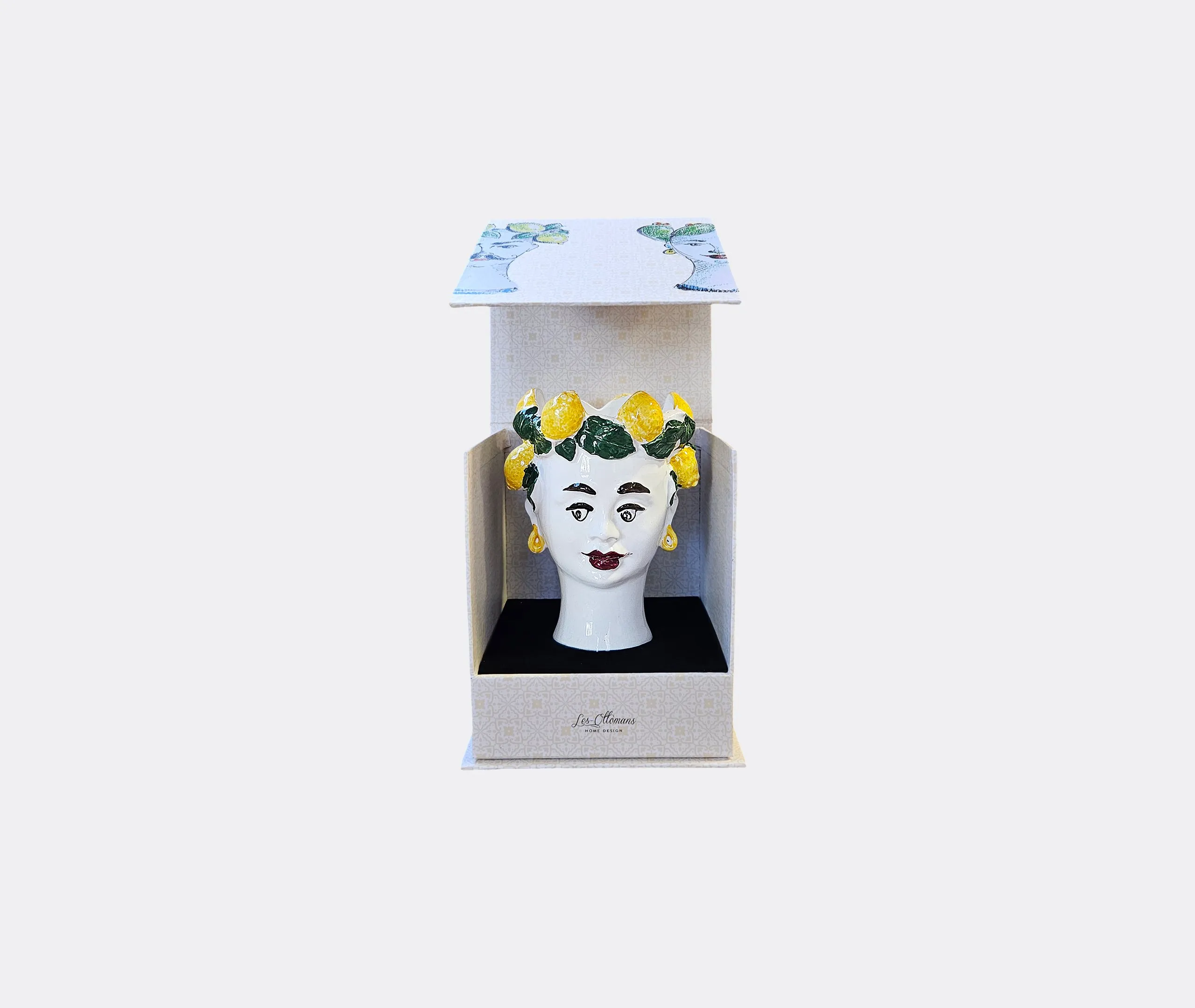 Lemon Woman Candle with Holder - Multicolor, Ceramic