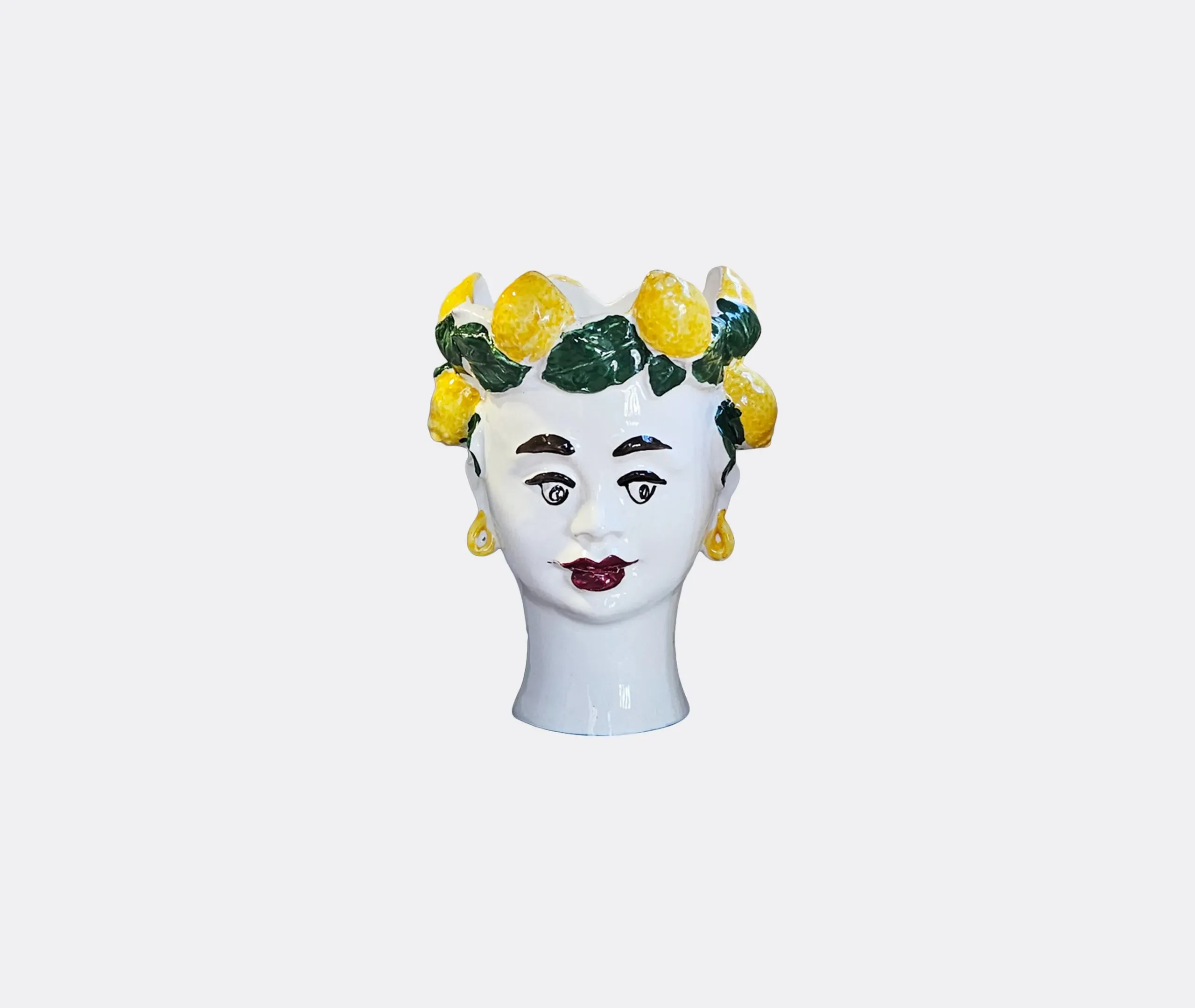 Lemon Woman Candle with Holder - Multicolor, Ceramic image