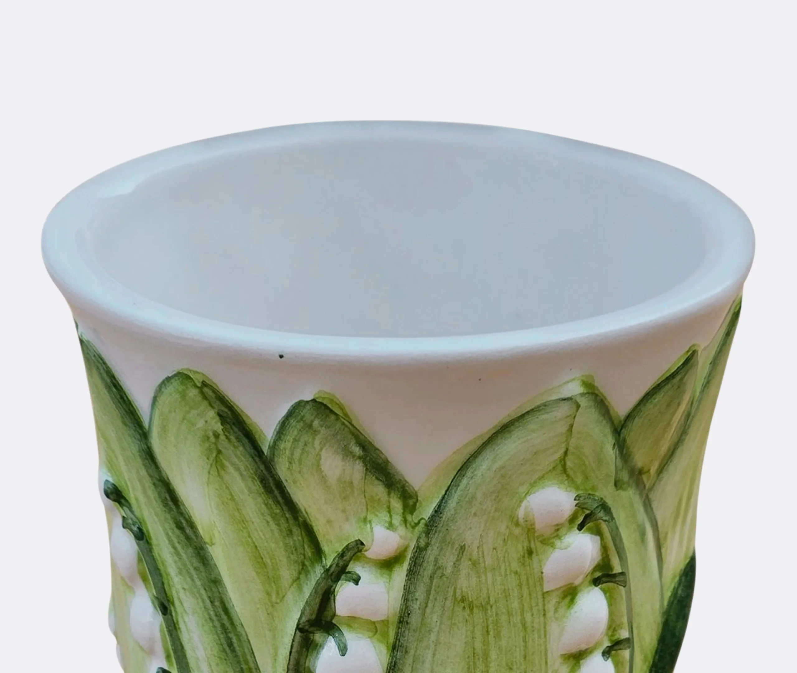 Lily of the Valley Ceramic Tumbler Set of Two - Green, White alternate view