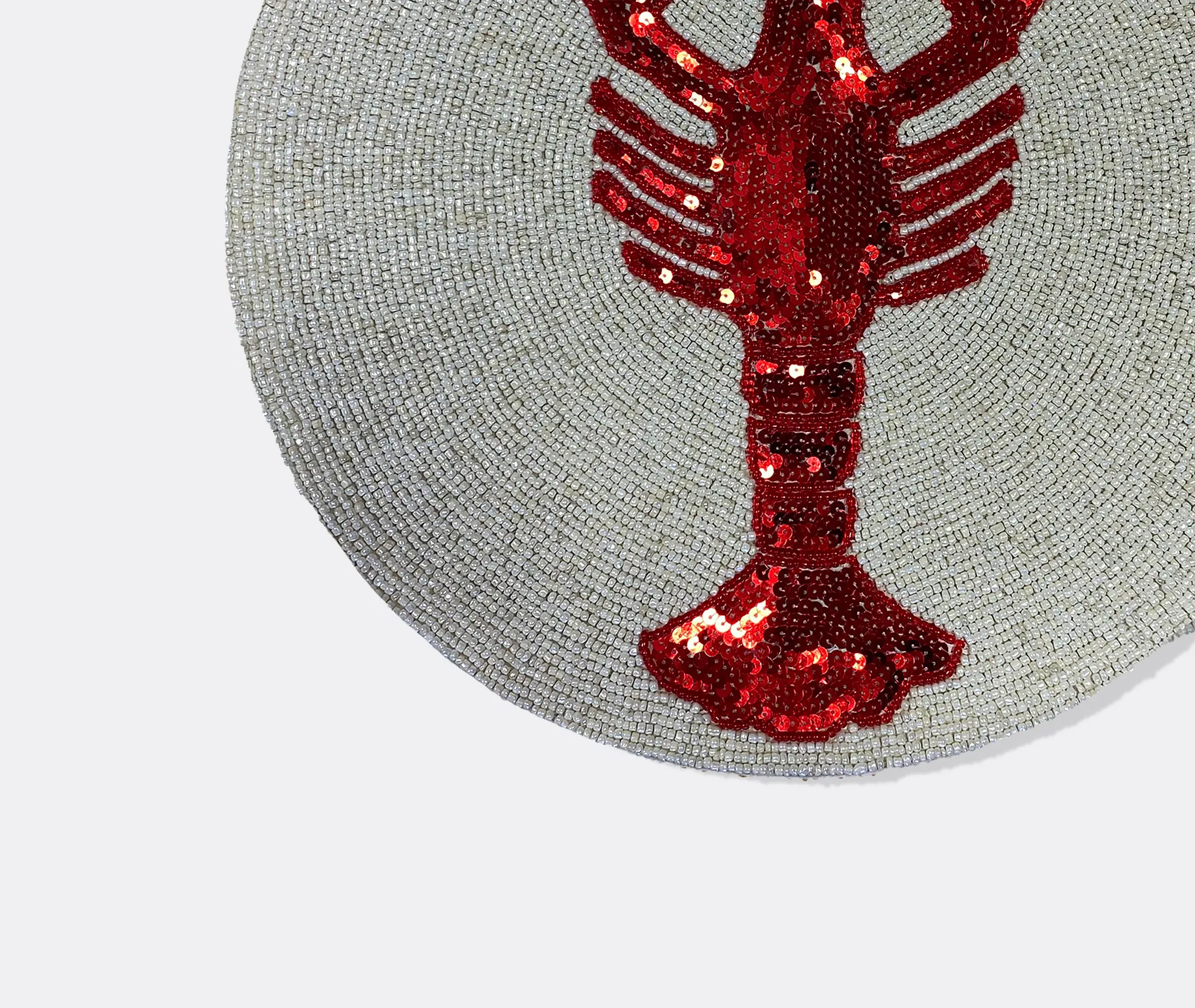 Lobster Beaded Placemat Set of Two - Multicolor alternate view