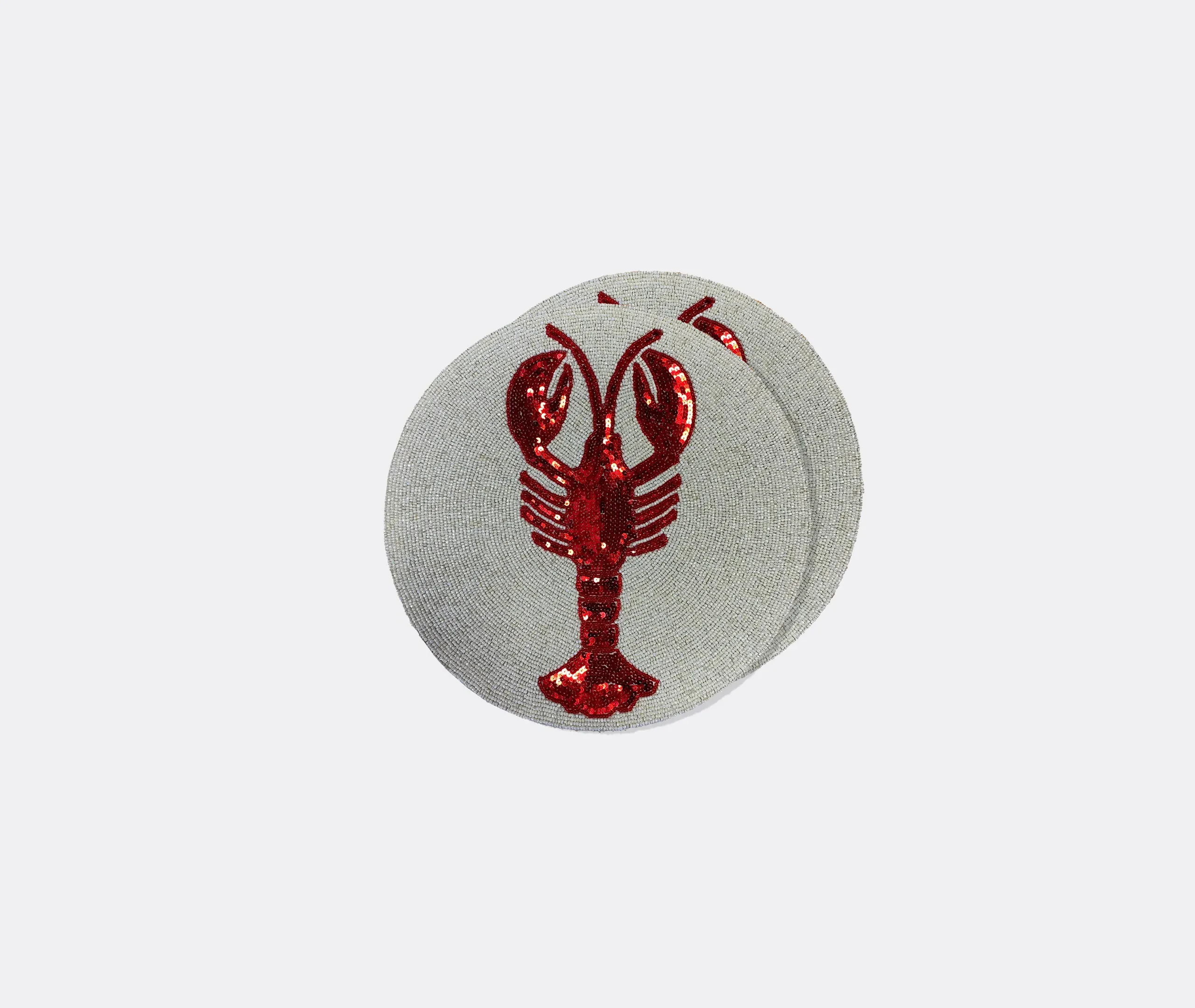 Lobster Beaded Placemat Set of Two - Multicolor product
