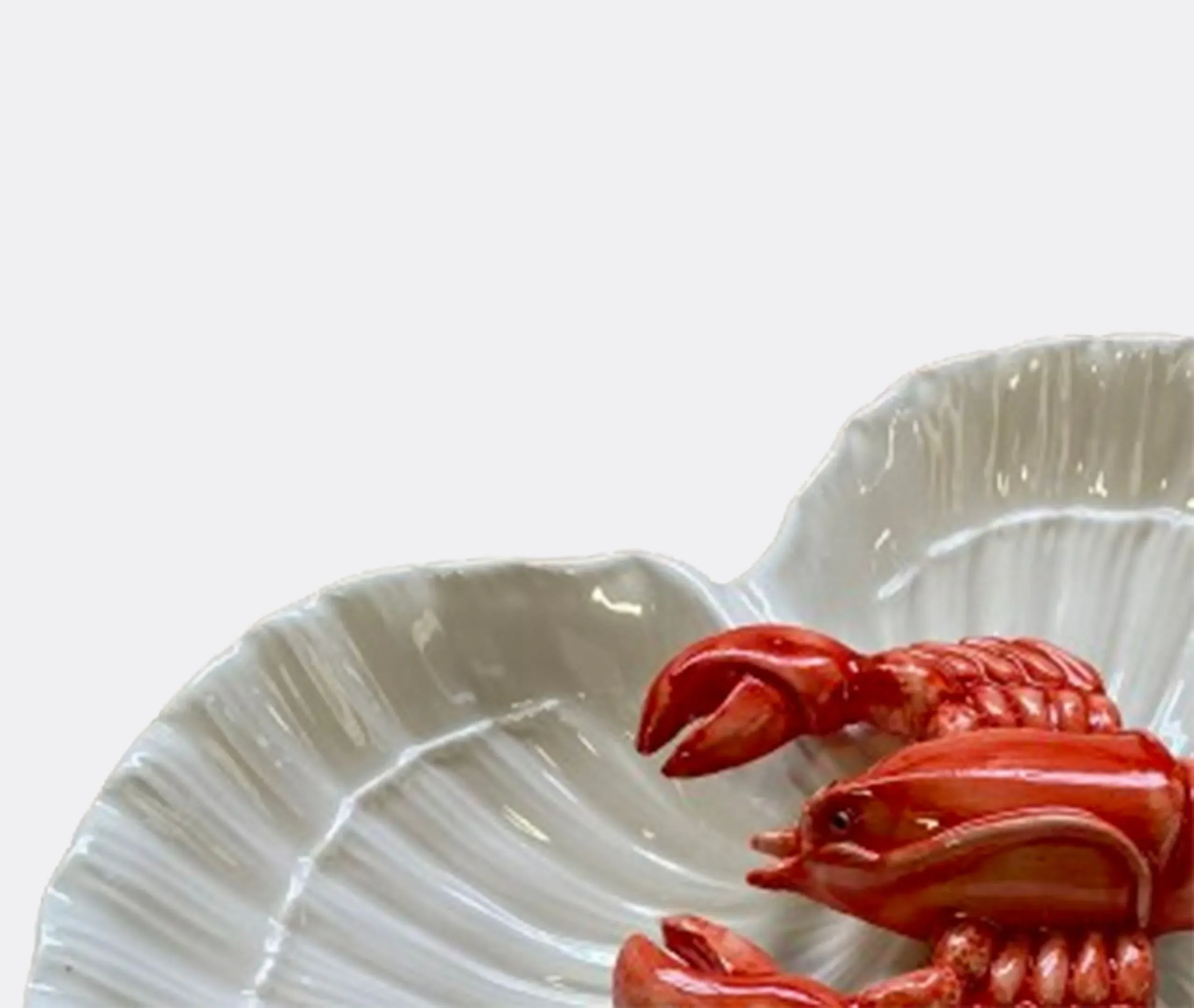 Lobster Starter Plate Three Shells - Multicolor, Porcelain