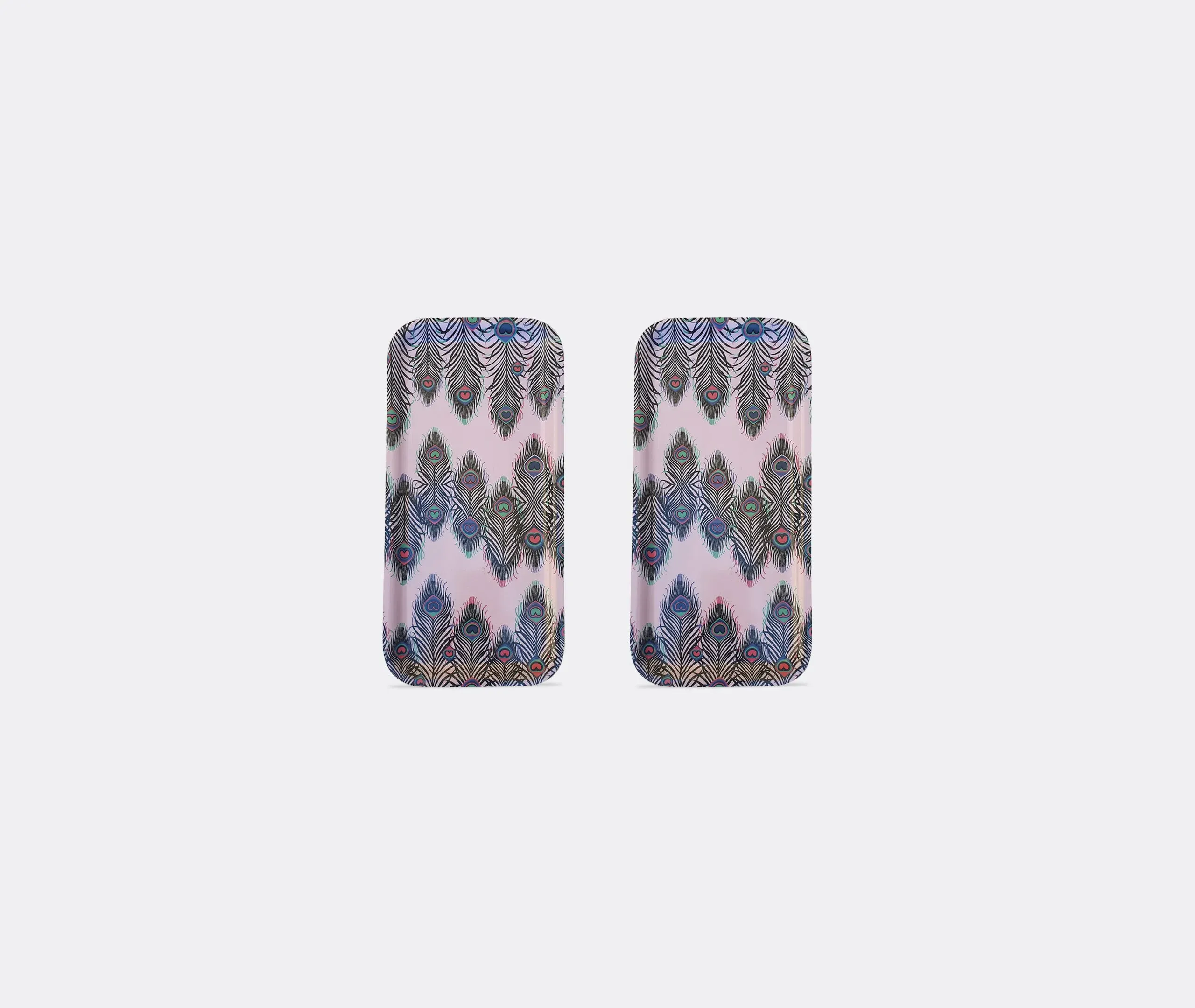 Matthew Williamson Peacock Rectangular Tray Set of Two - Multicolor product