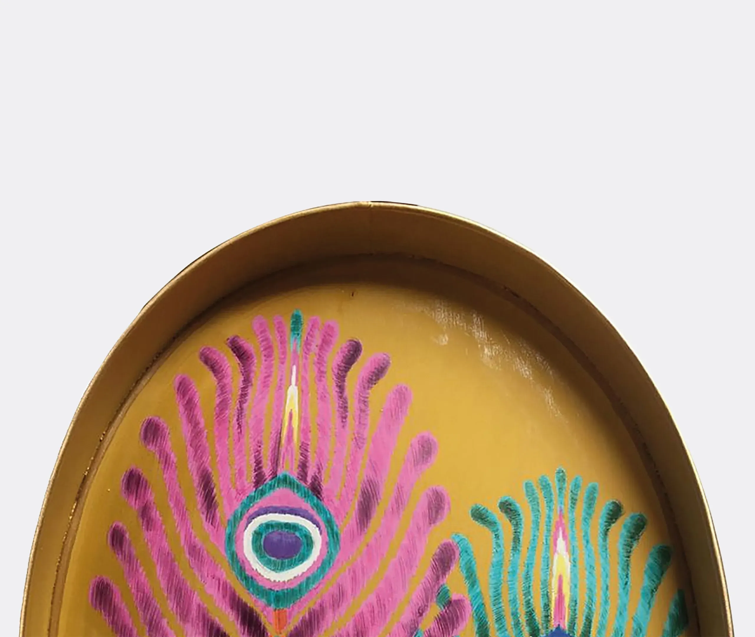 Oval Serving Tray - Multicolor, Iron