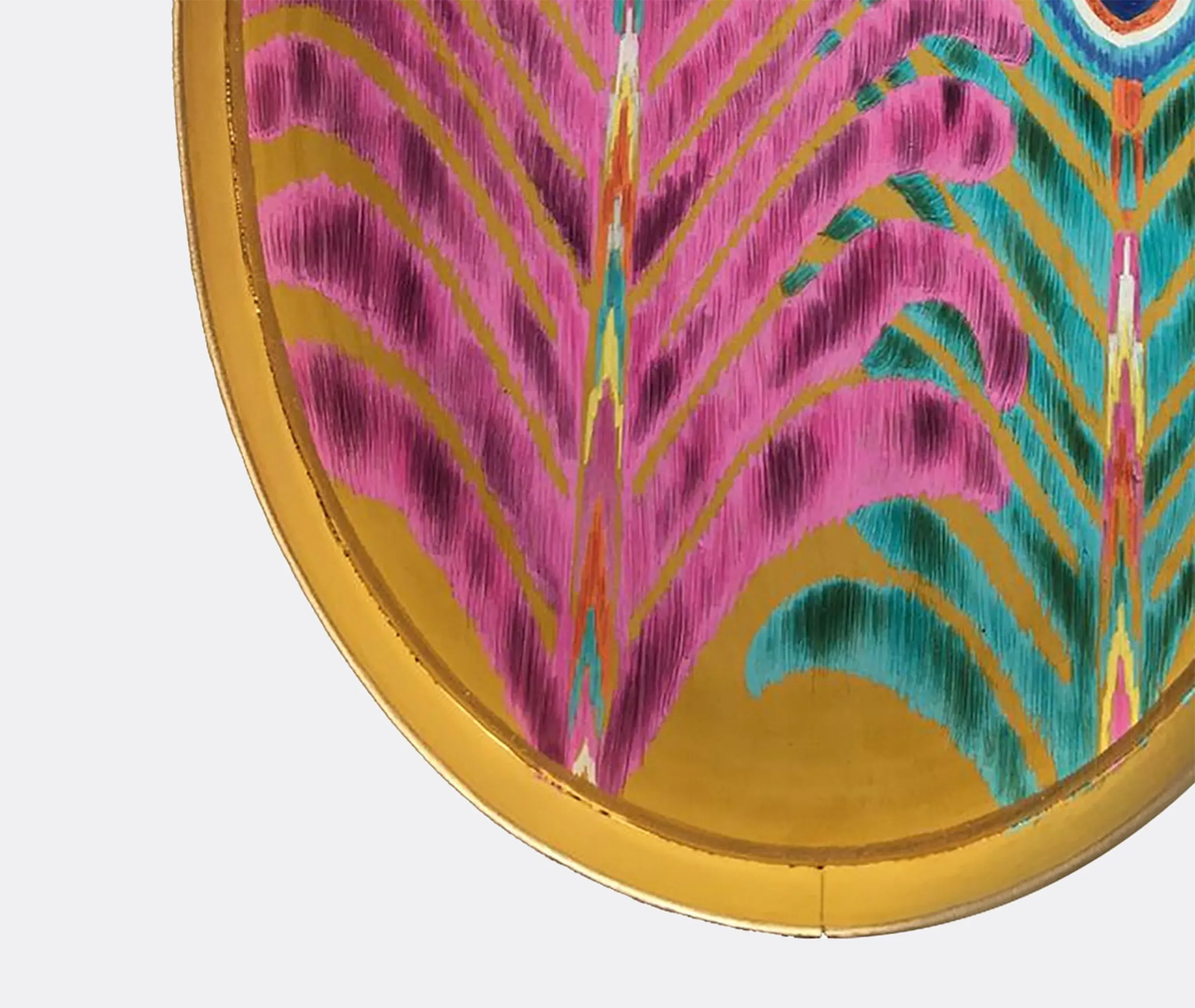 Oval Serving Tray - Multicolor, Iron