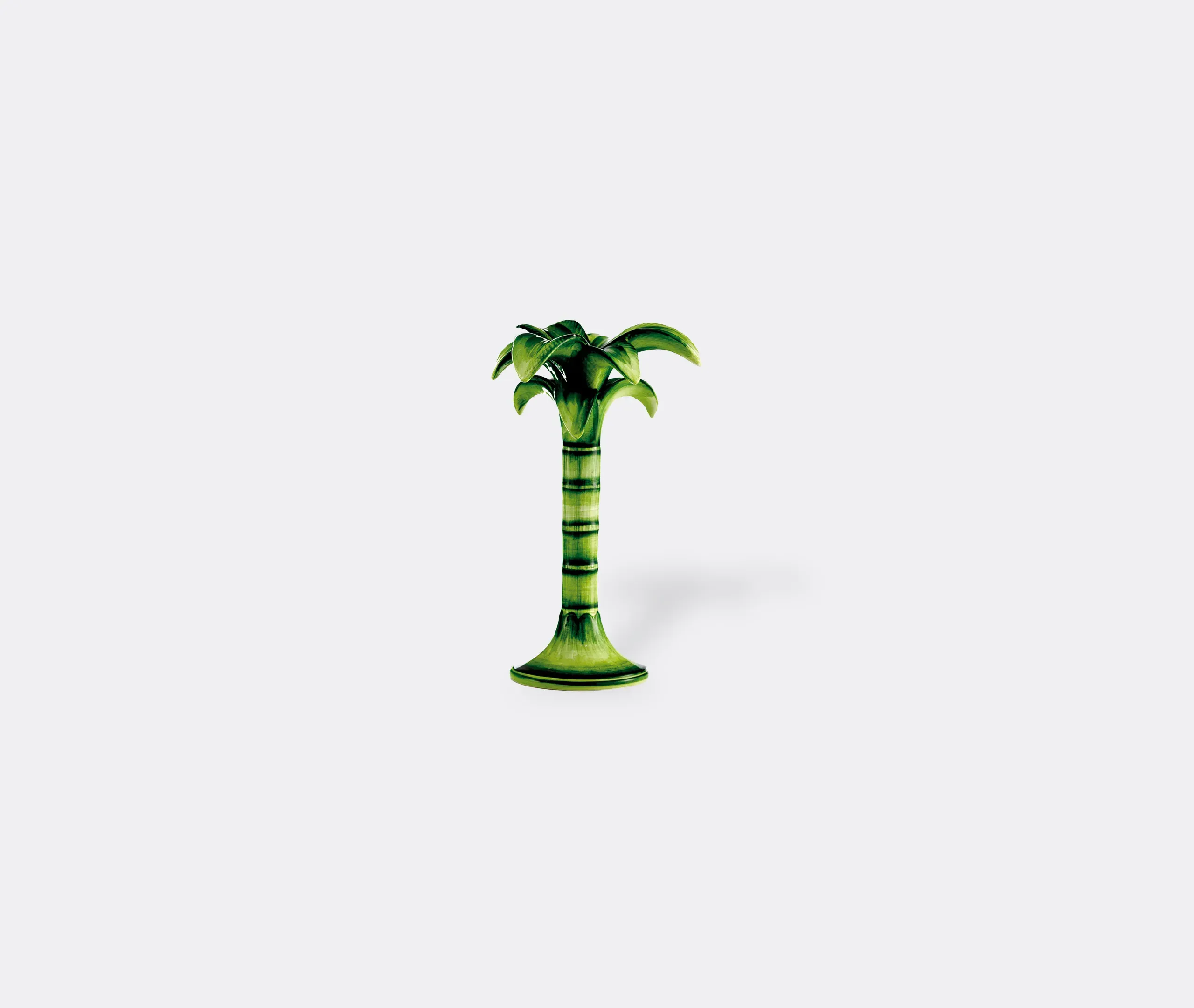 Palm Medium Candleholder - Green, Ceramic image