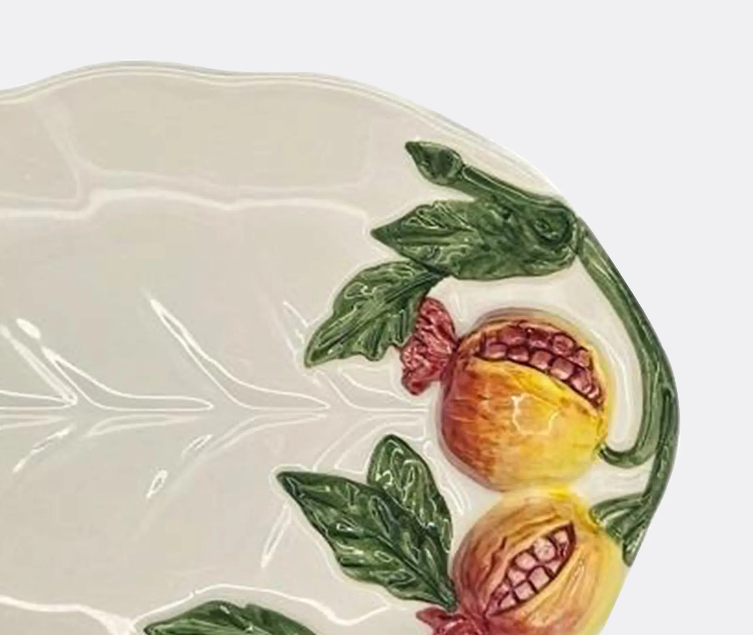 Pomegranate Leaf-Shaped Serving Platter - Multicolor, Ceramic alternate view