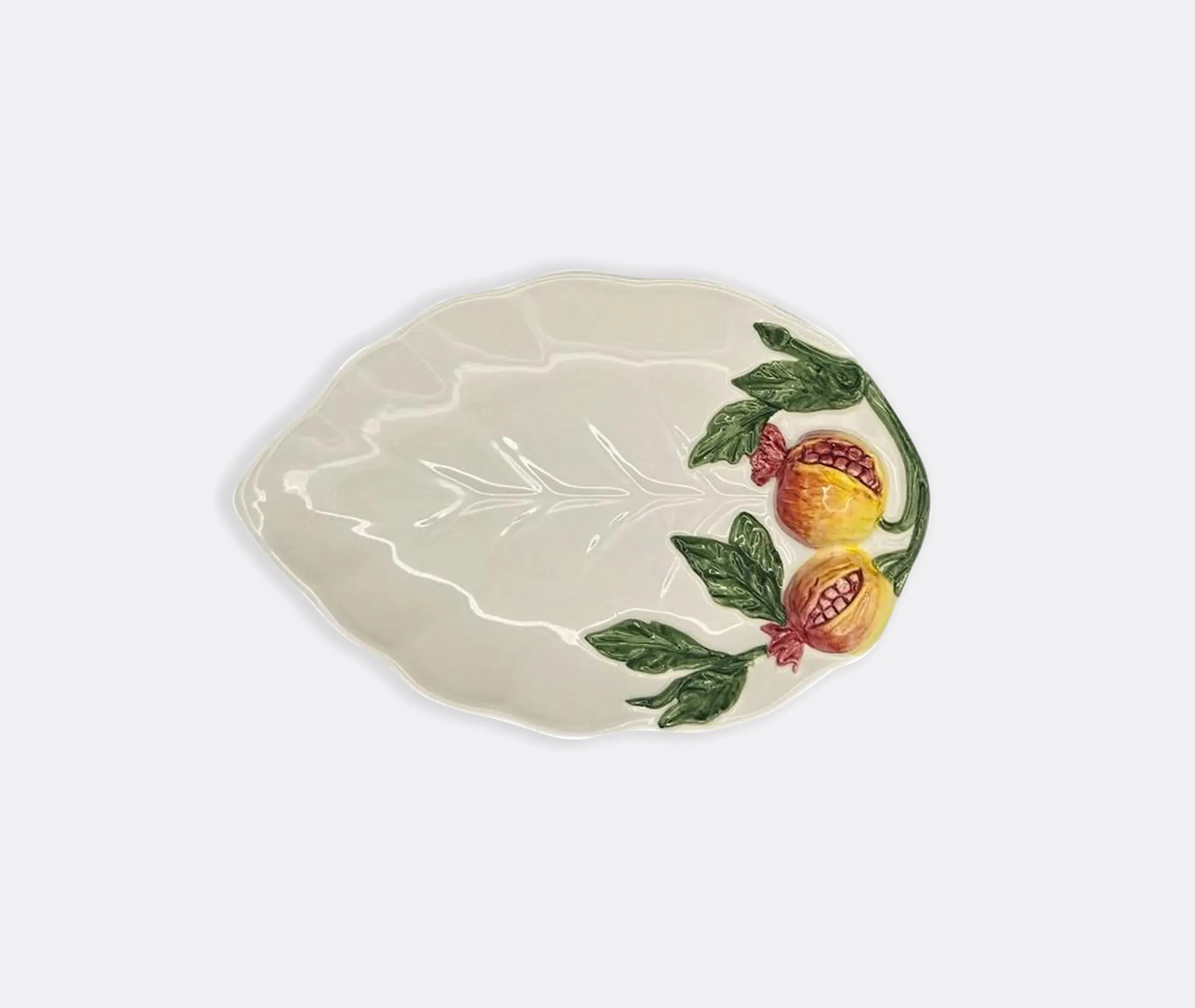 Pomegranate Leaf-Shaped Serving Platter - Multicolor, Ceramic product