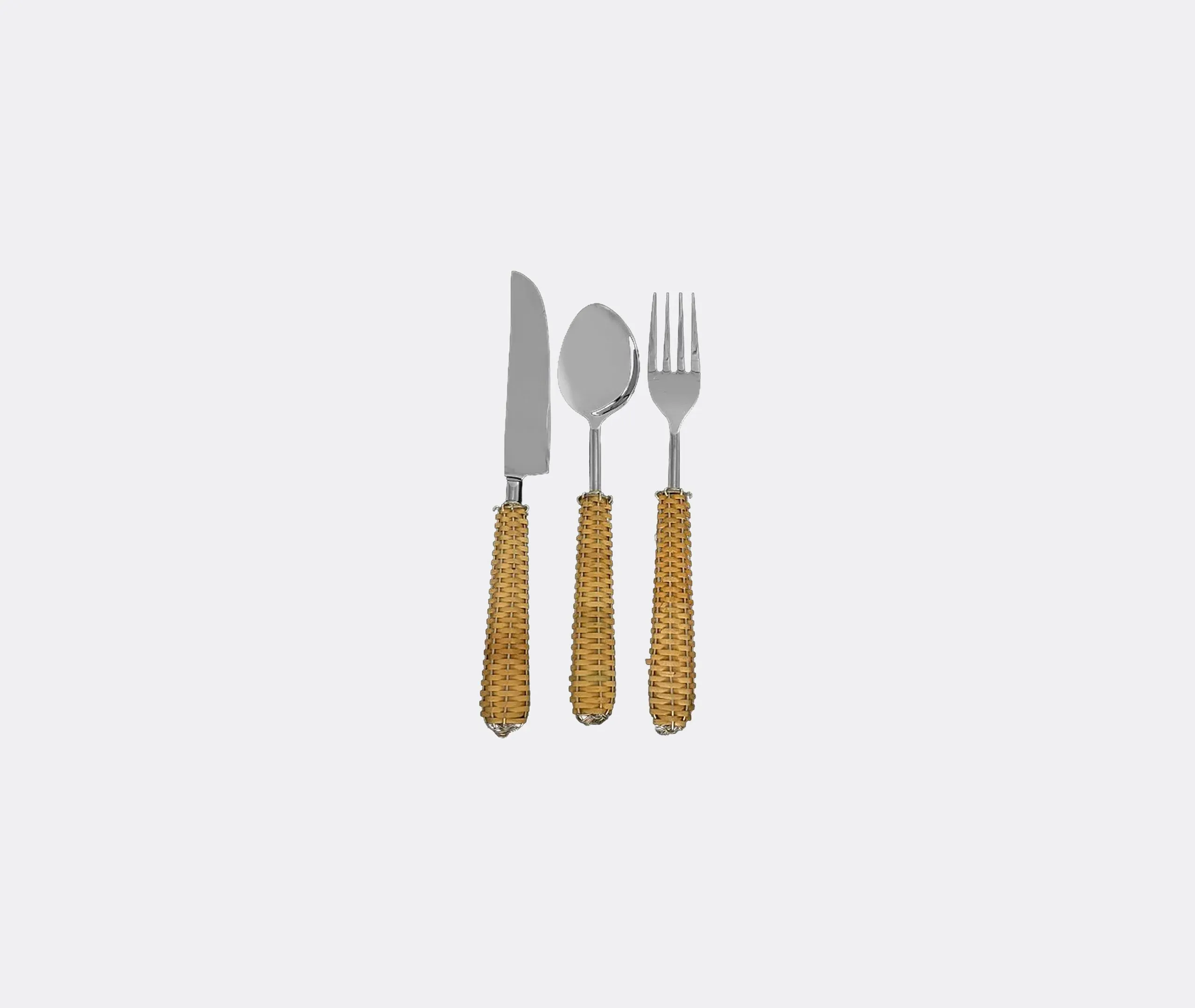 Rattan Cutlery Set of Five - Multicolor