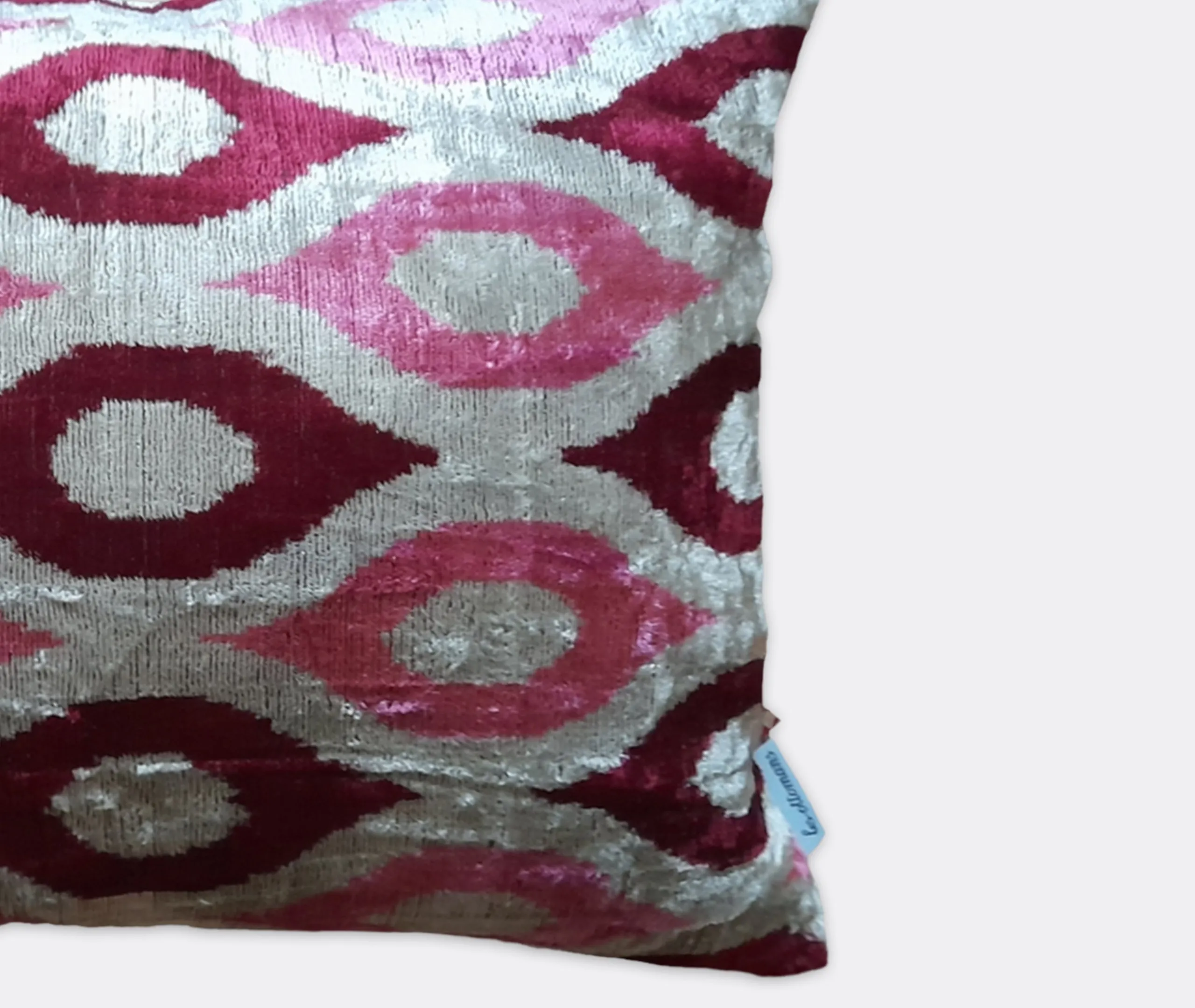 Rectangular Cushion with Diamond Pattern - Multicolor