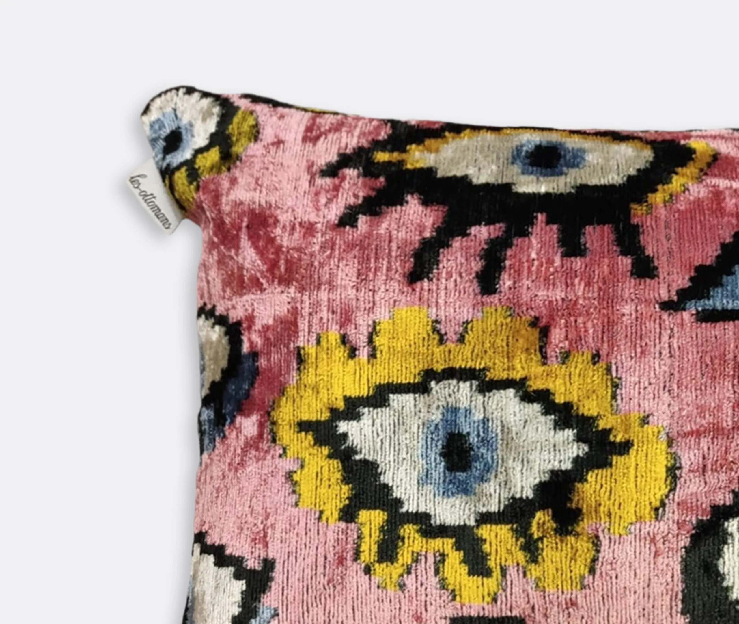 Rectangular Cushion with Ikat Pattern - Multicolor