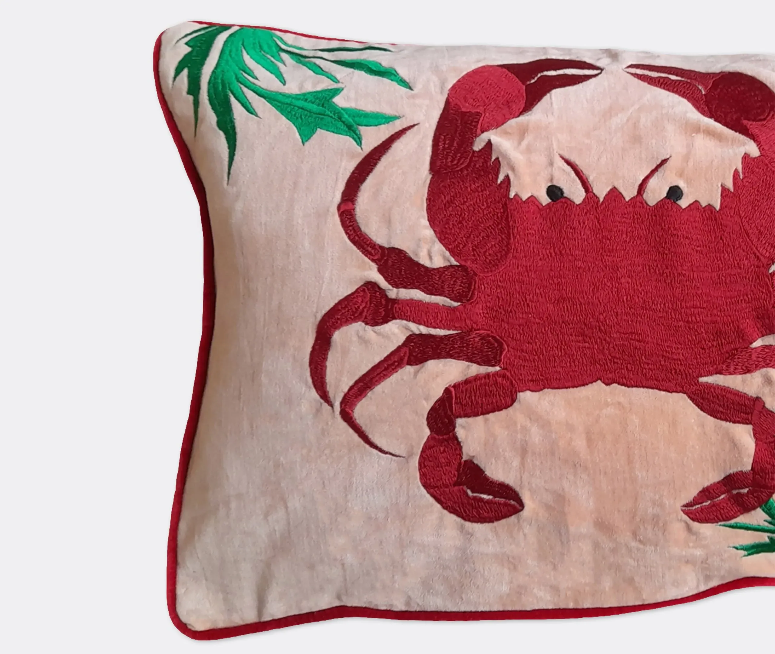 Rectangular Embroidered Cushion - Multicolor, Linen