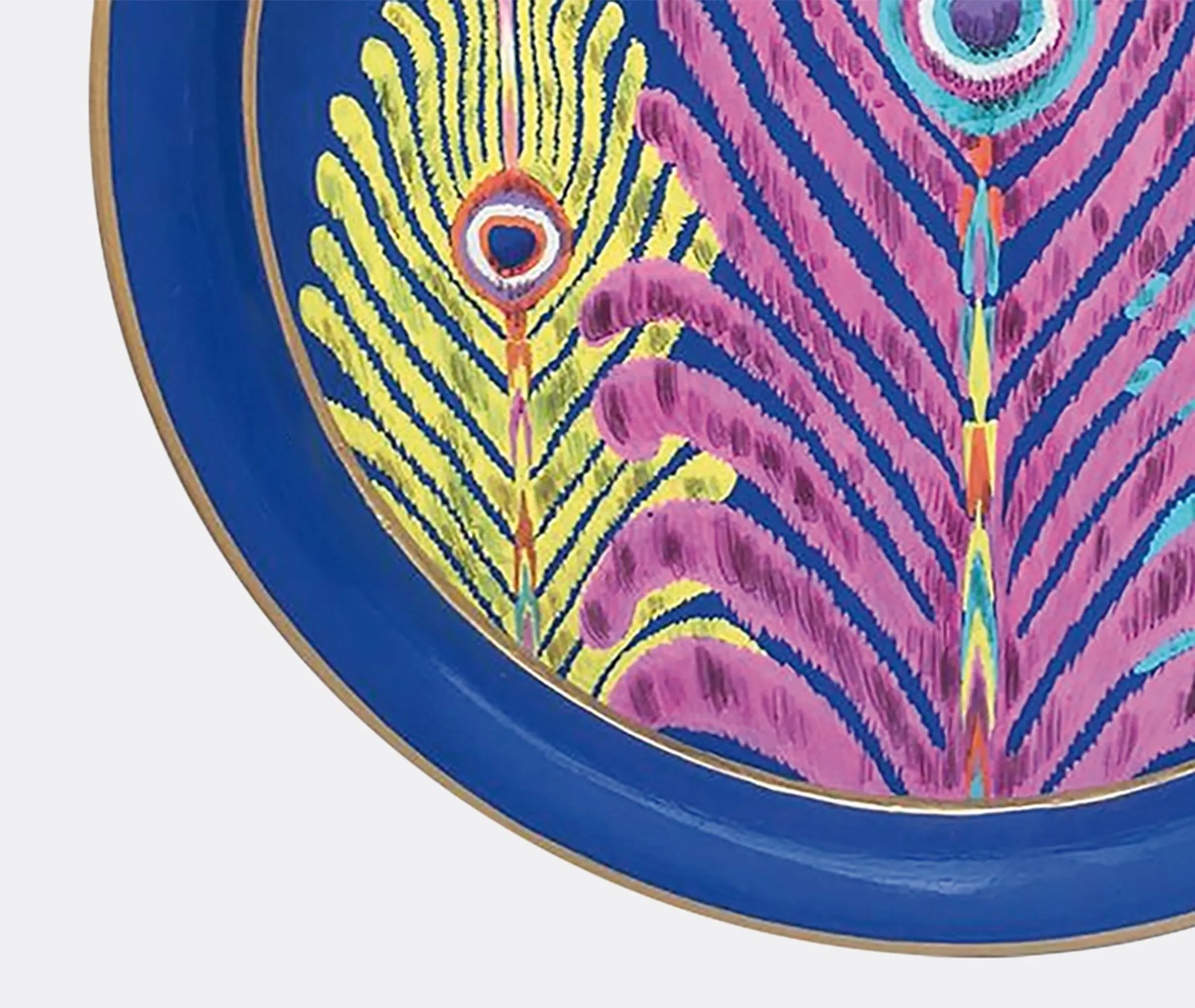 Round Iron Tray - Multicolor, Metal