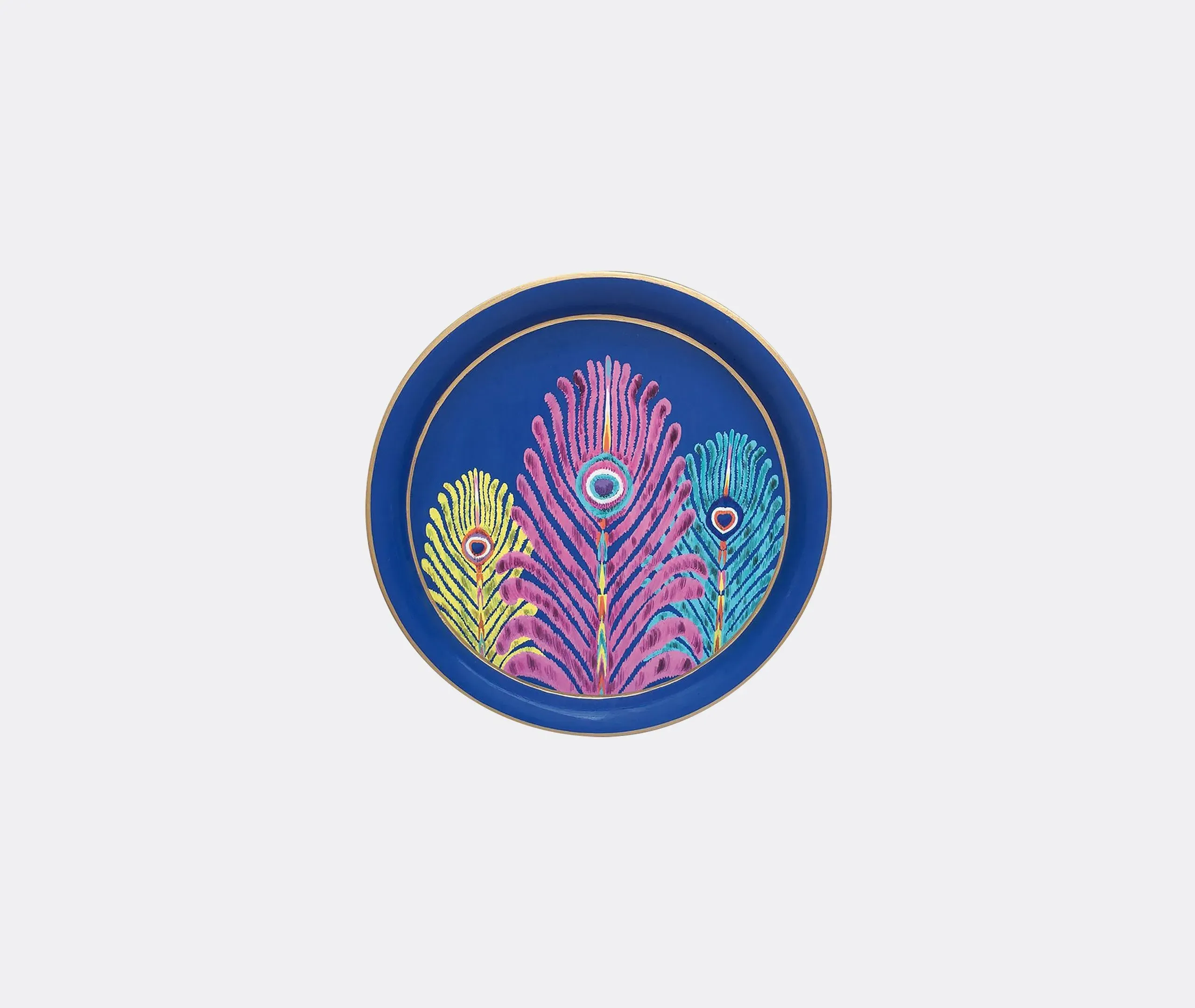 Round Iron Tray - Multicolor, Metal