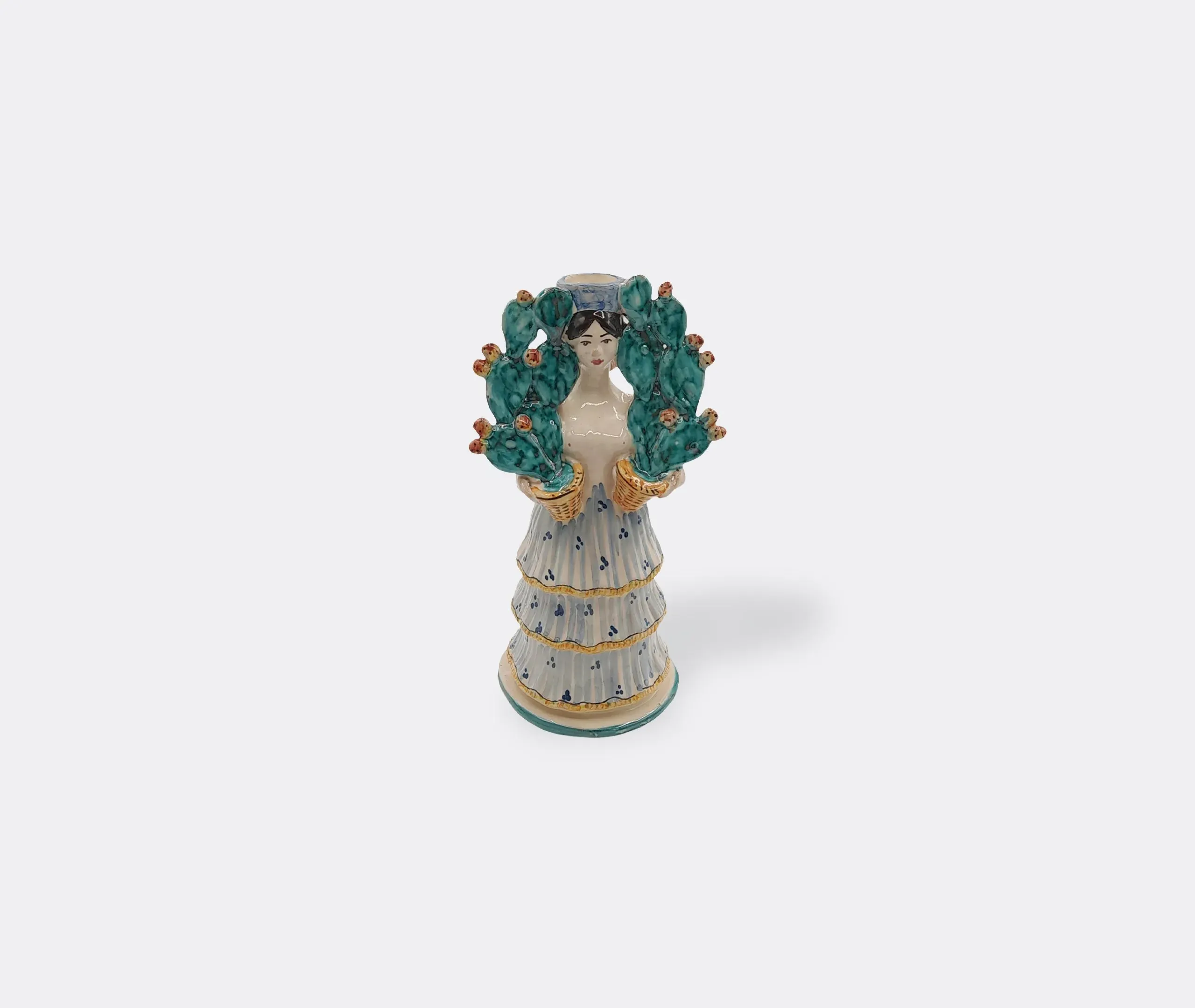 Sculptural Candleholder - Multicolor, Hand-Painted image