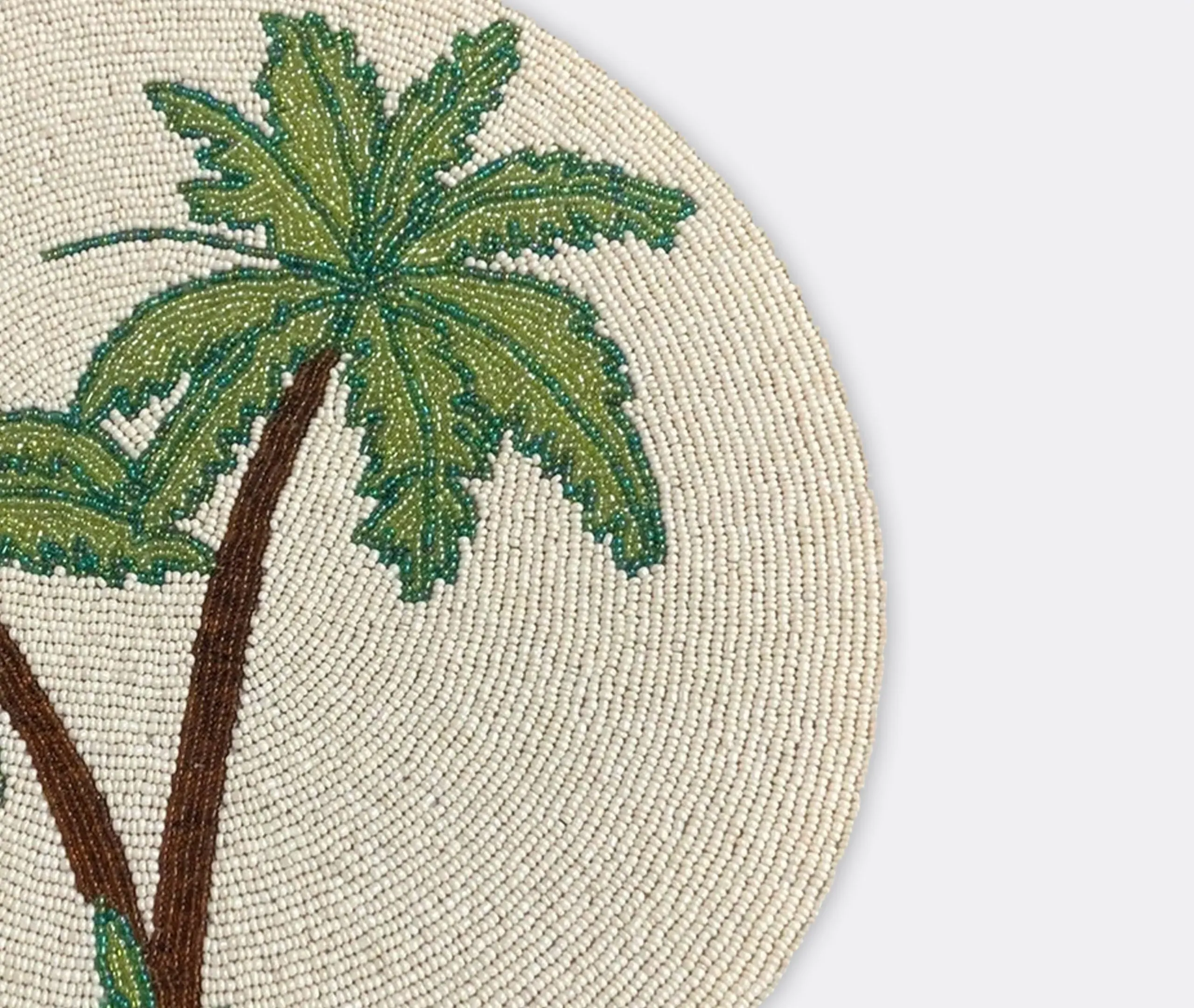 Set of 2 Palm Tree Placemats - Multicolor, Beaded