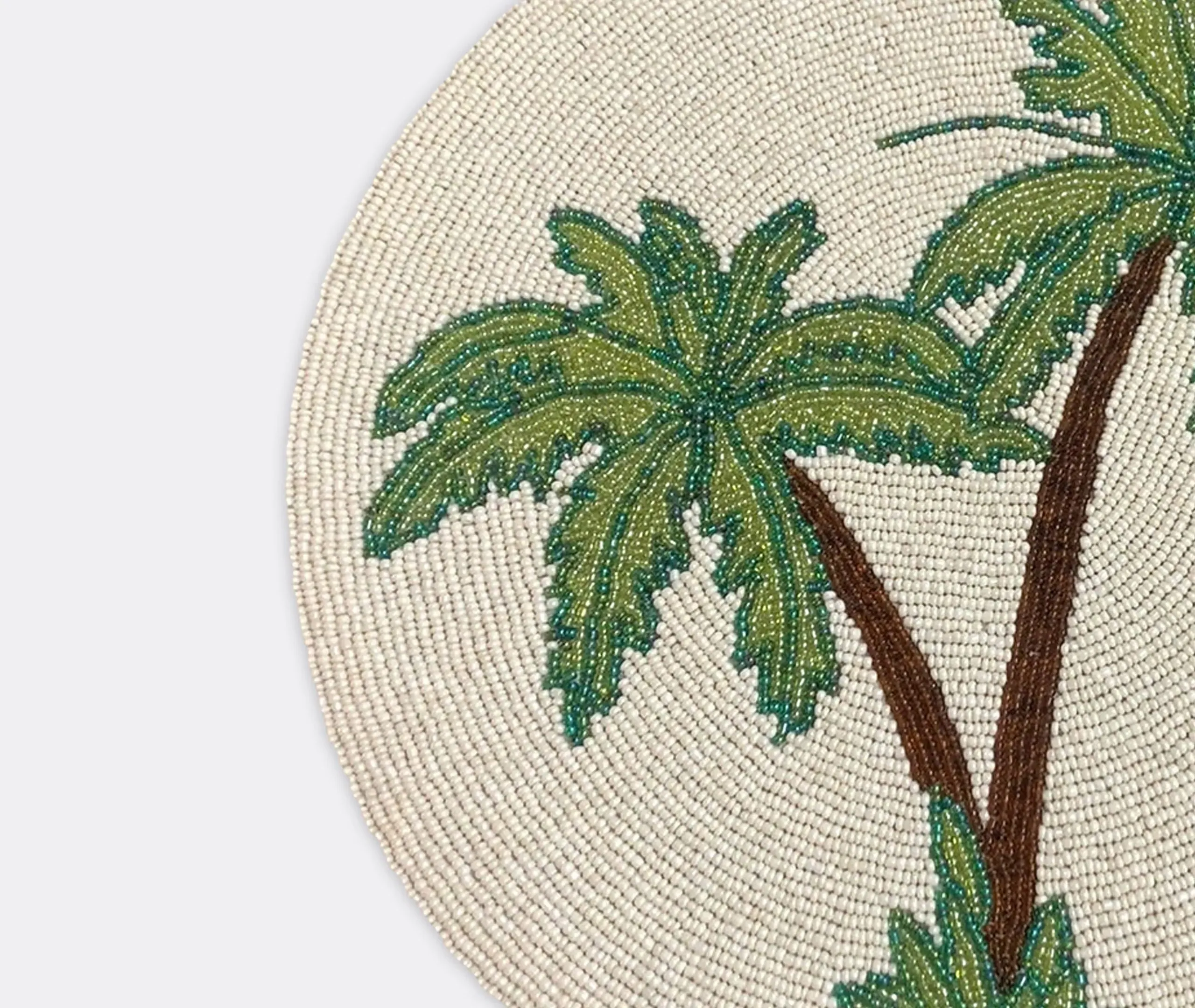 Set of 2 Palm Tree Placemats - Multicolor, Beaded