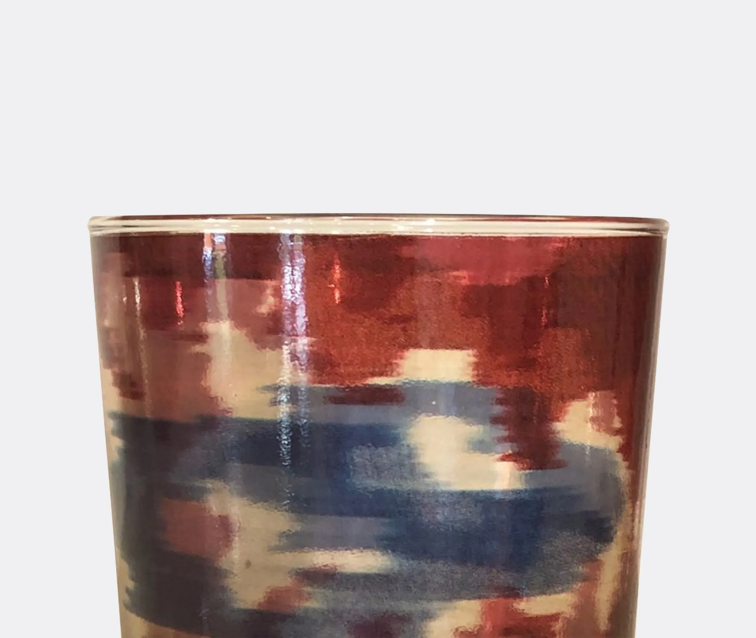 Set of 4 Ikat Tumblers - Multicolor, Glass