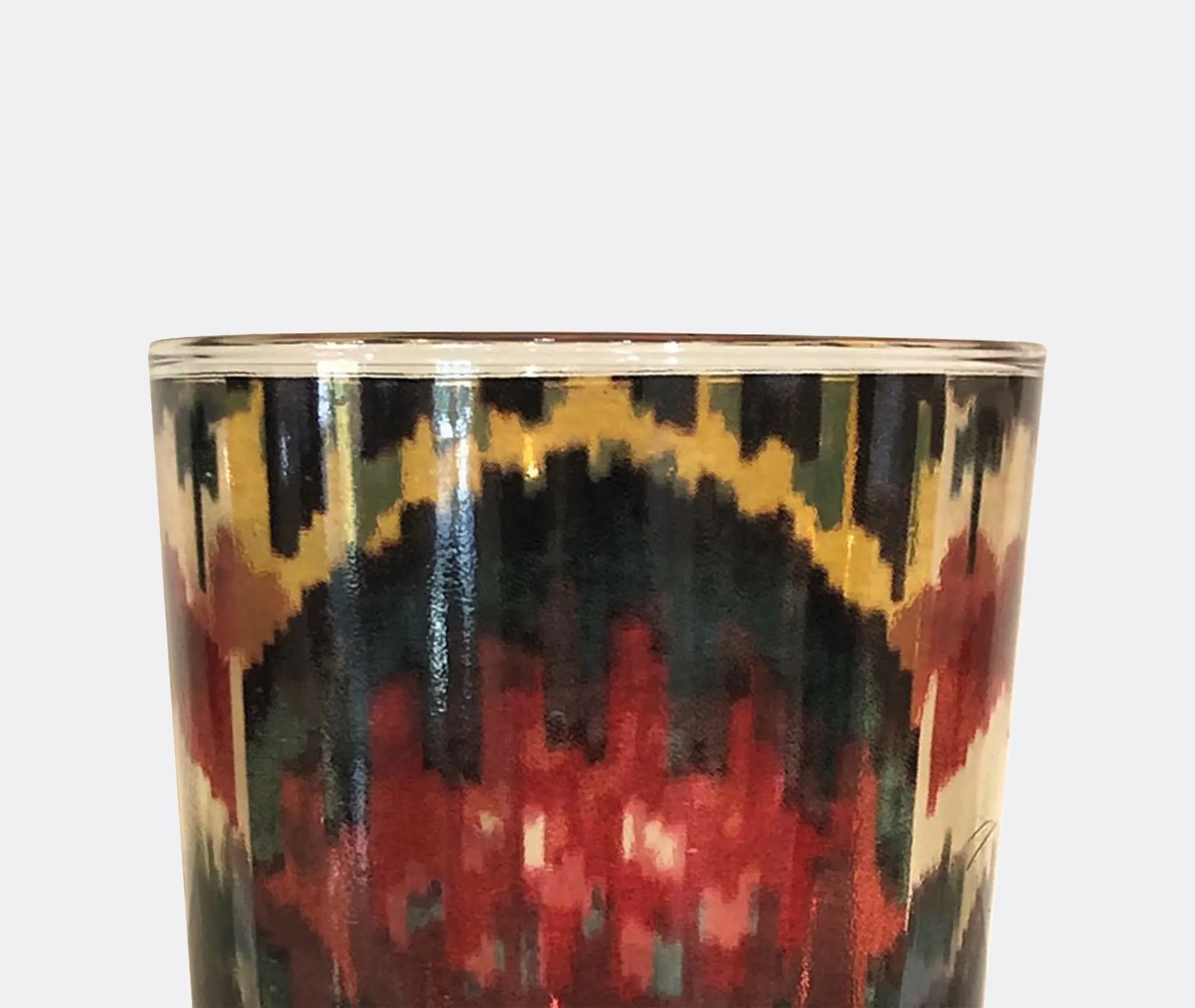 Set of 4 Ikat Tumblers - Multicolor, Glass