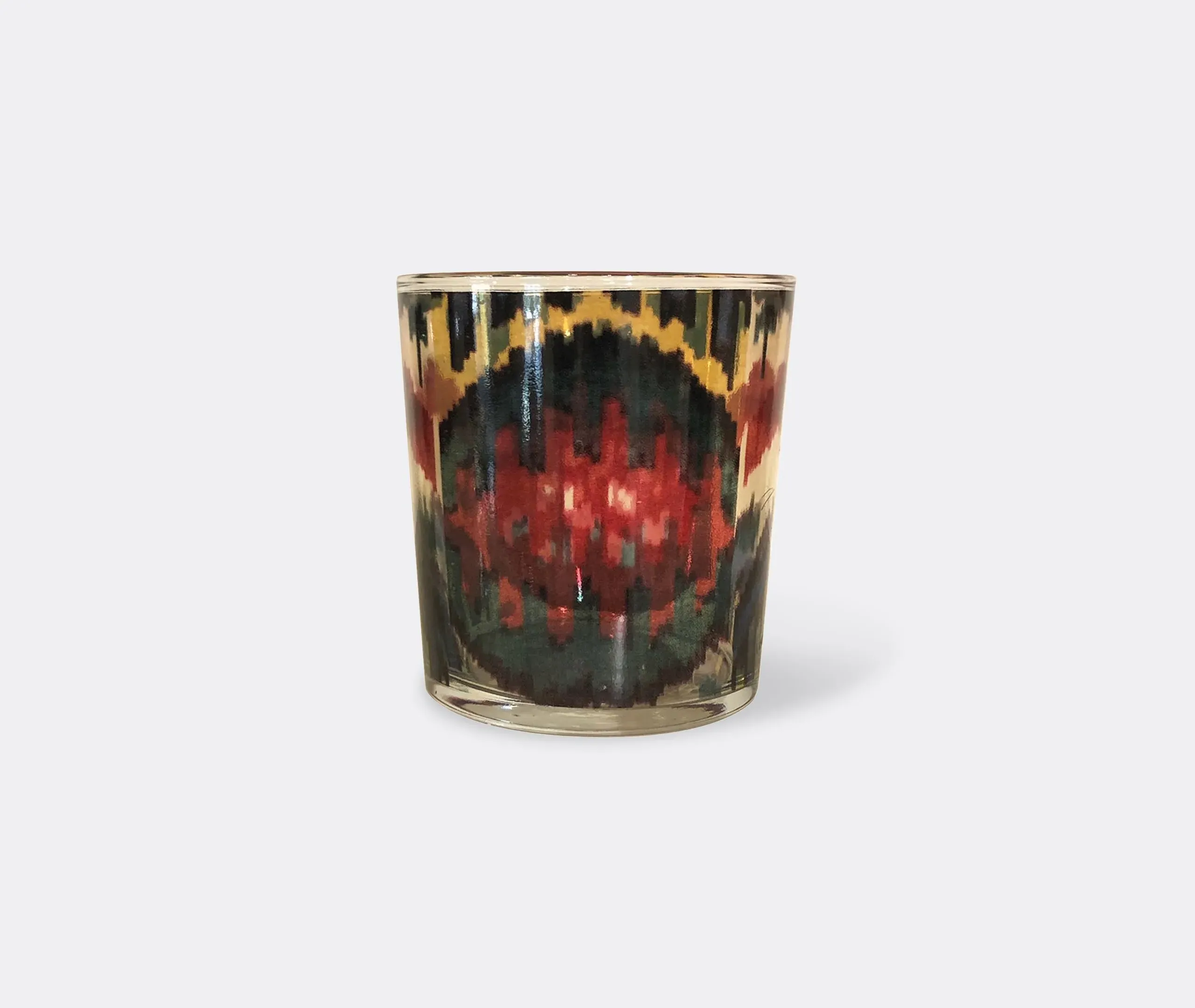 Set of 4 Ikat Tumblers - Multicolor, Glass