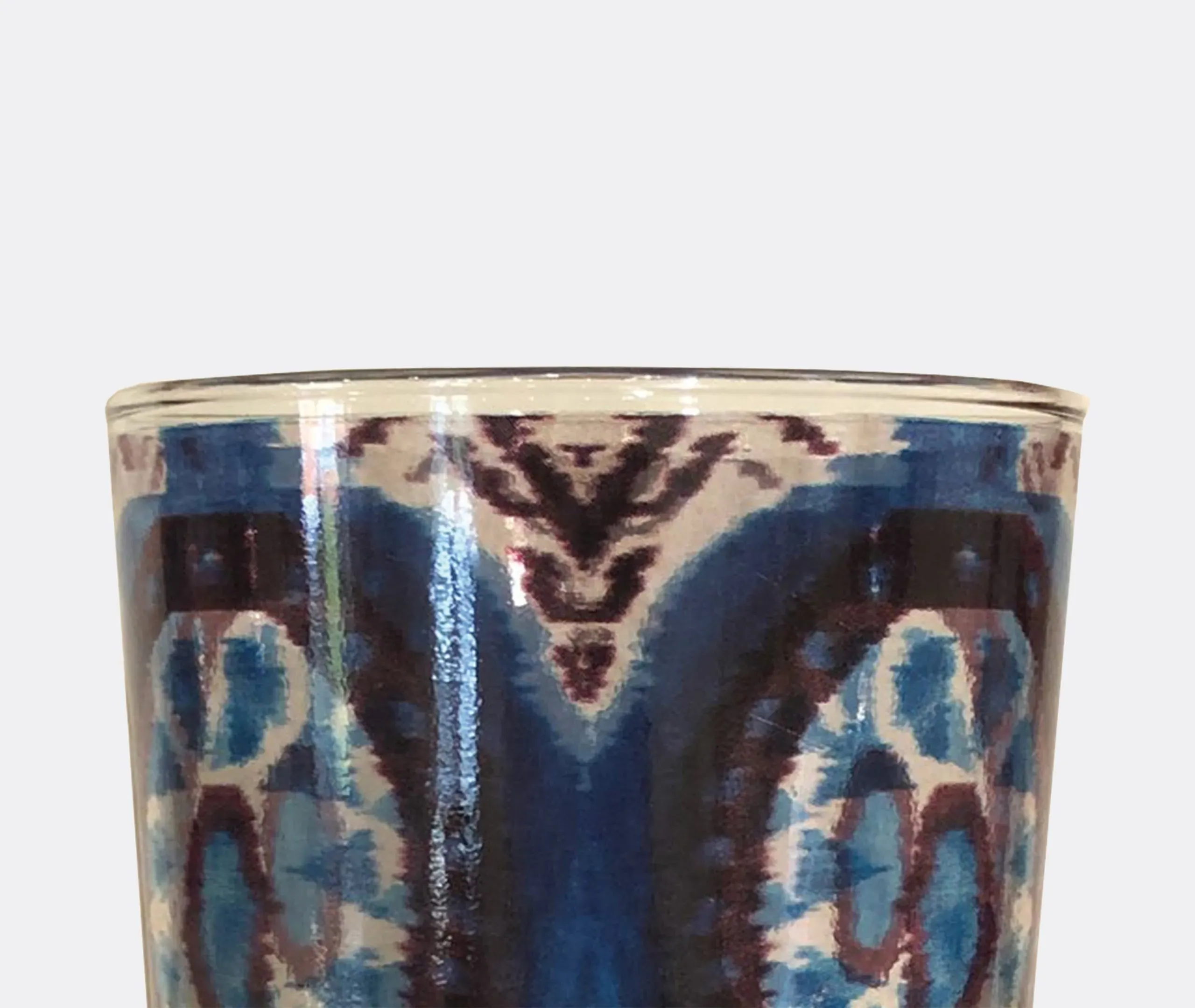 Set of 4 Ikat Tumblers - Multicolor, Glass