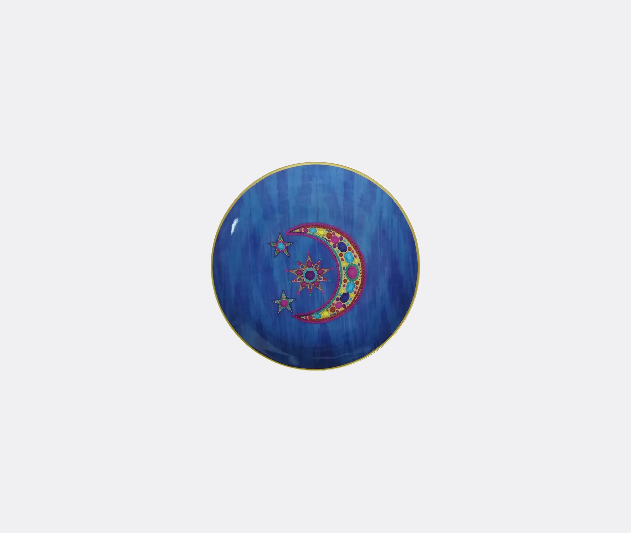 Set of Four Porcelain Plates - Blue, Multicolor image