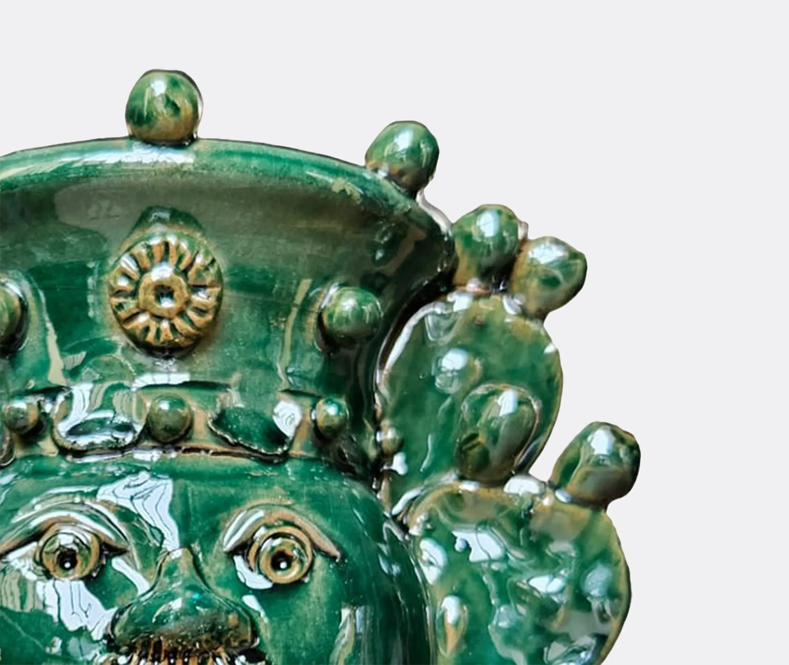 Sicilian Ceramic Vase - Green, Hand-Painted
