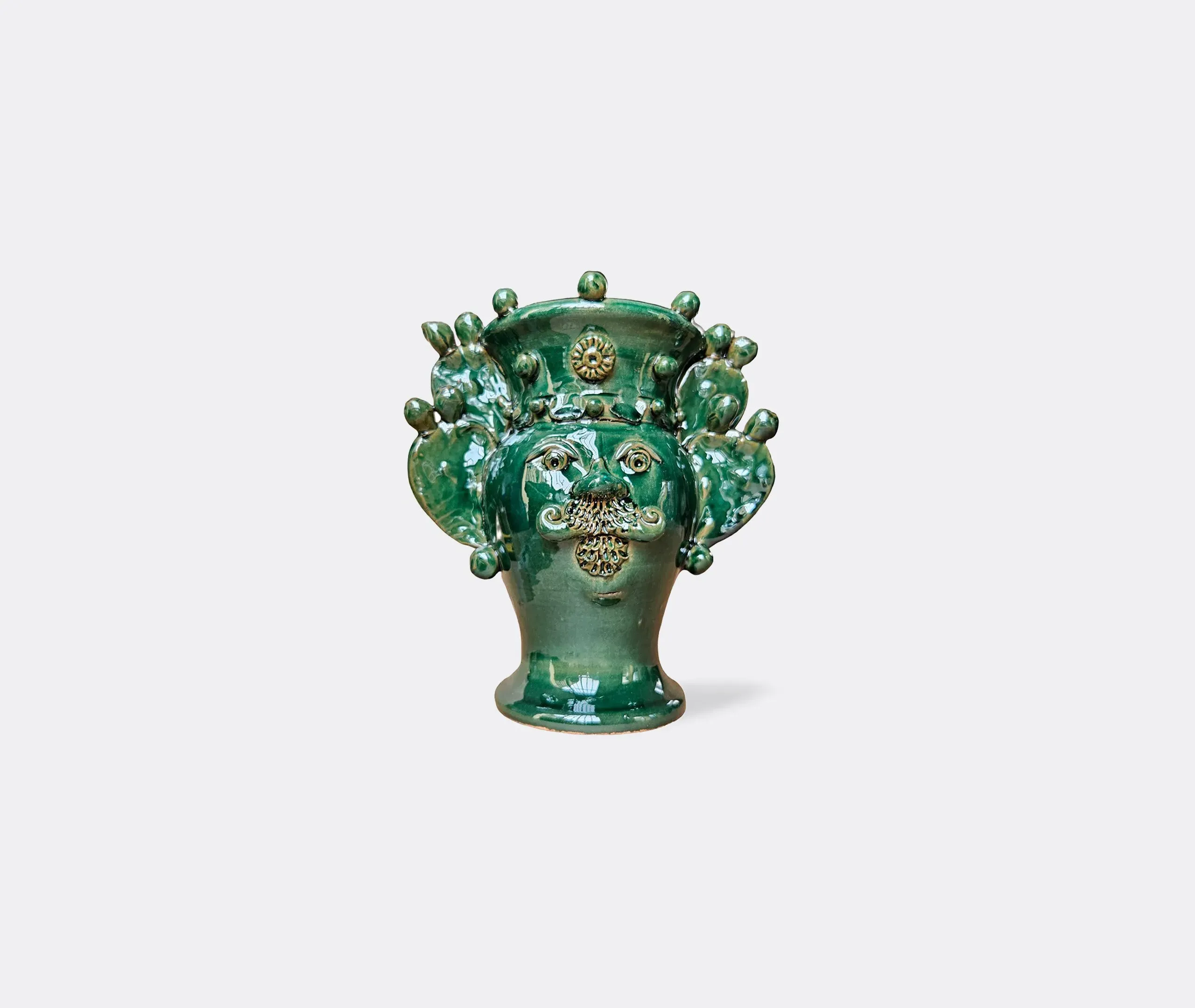 Sicilian Ceramic Vase - Green, Hand-Painted image