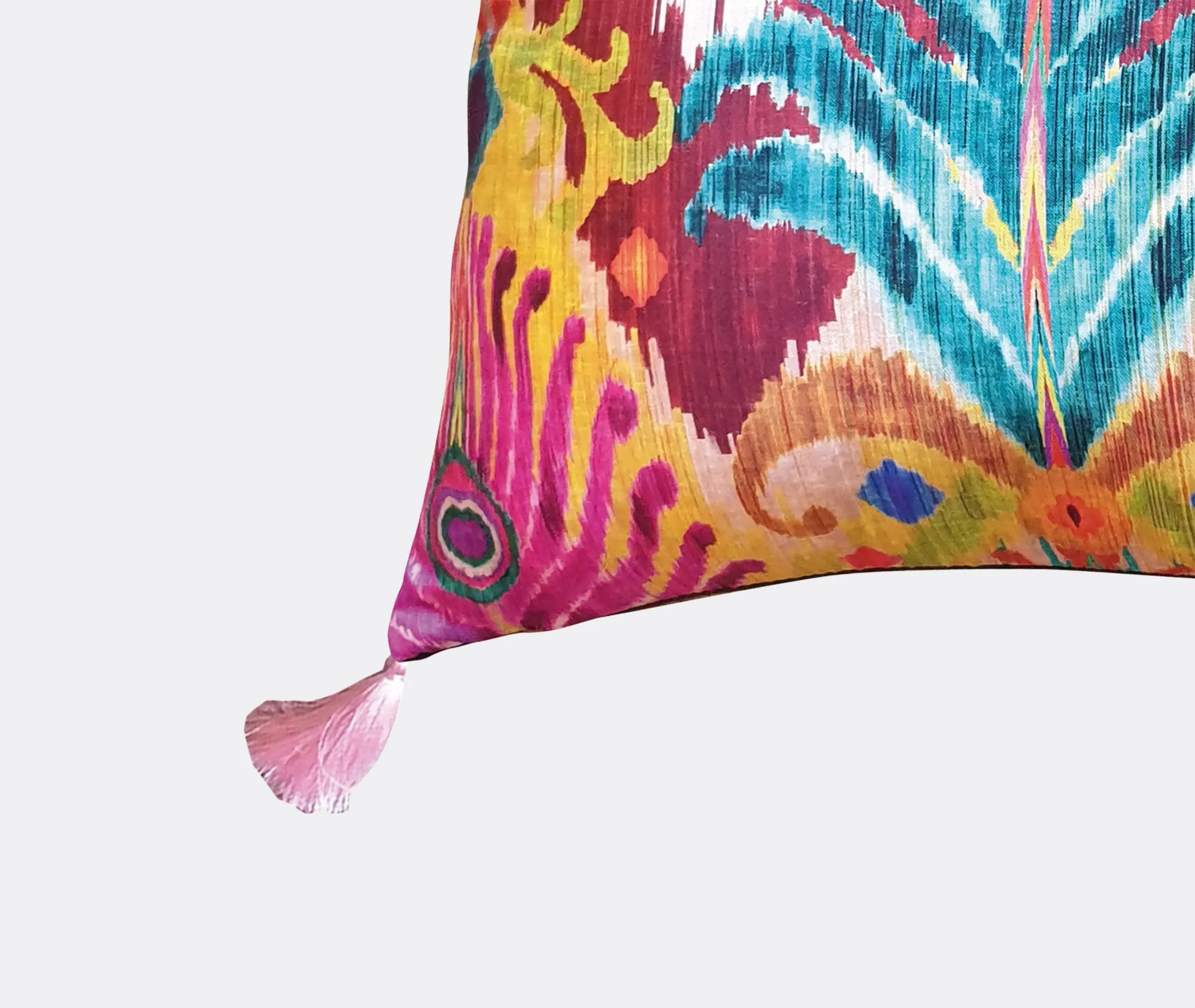 Silk Cushion, Peacock Feather - Multicolor