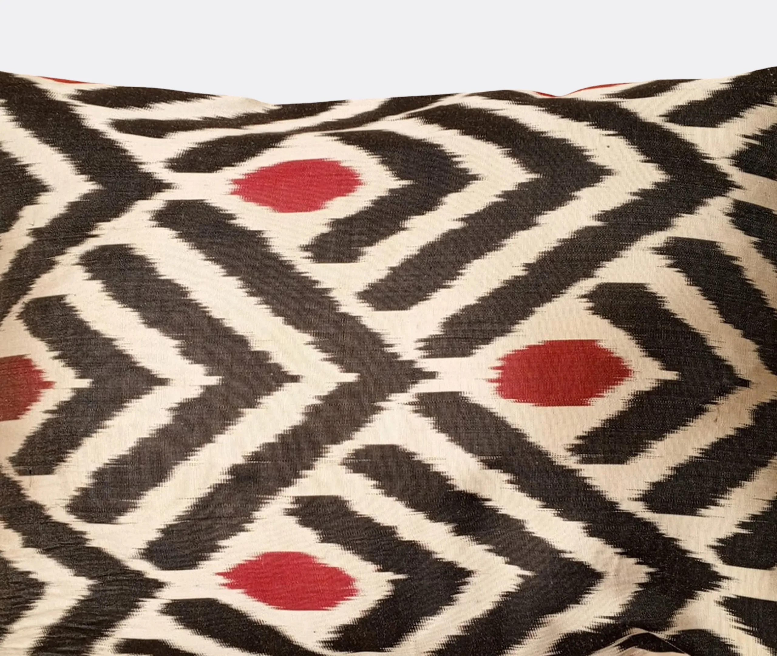Silk Ikat Cushion - Multicolor, Velvet
