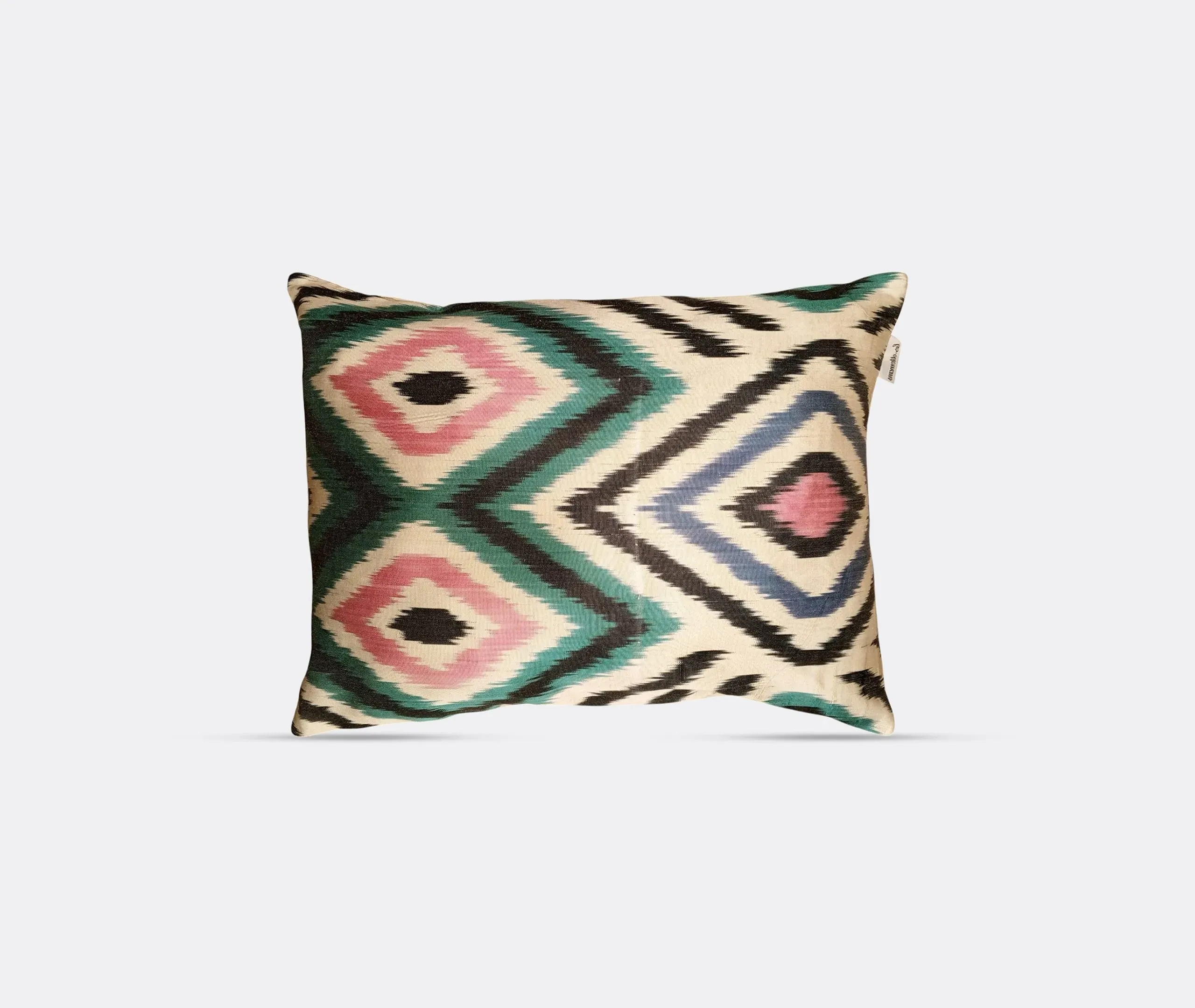 Silk Ikat Cushion - Multicolor, Velvet