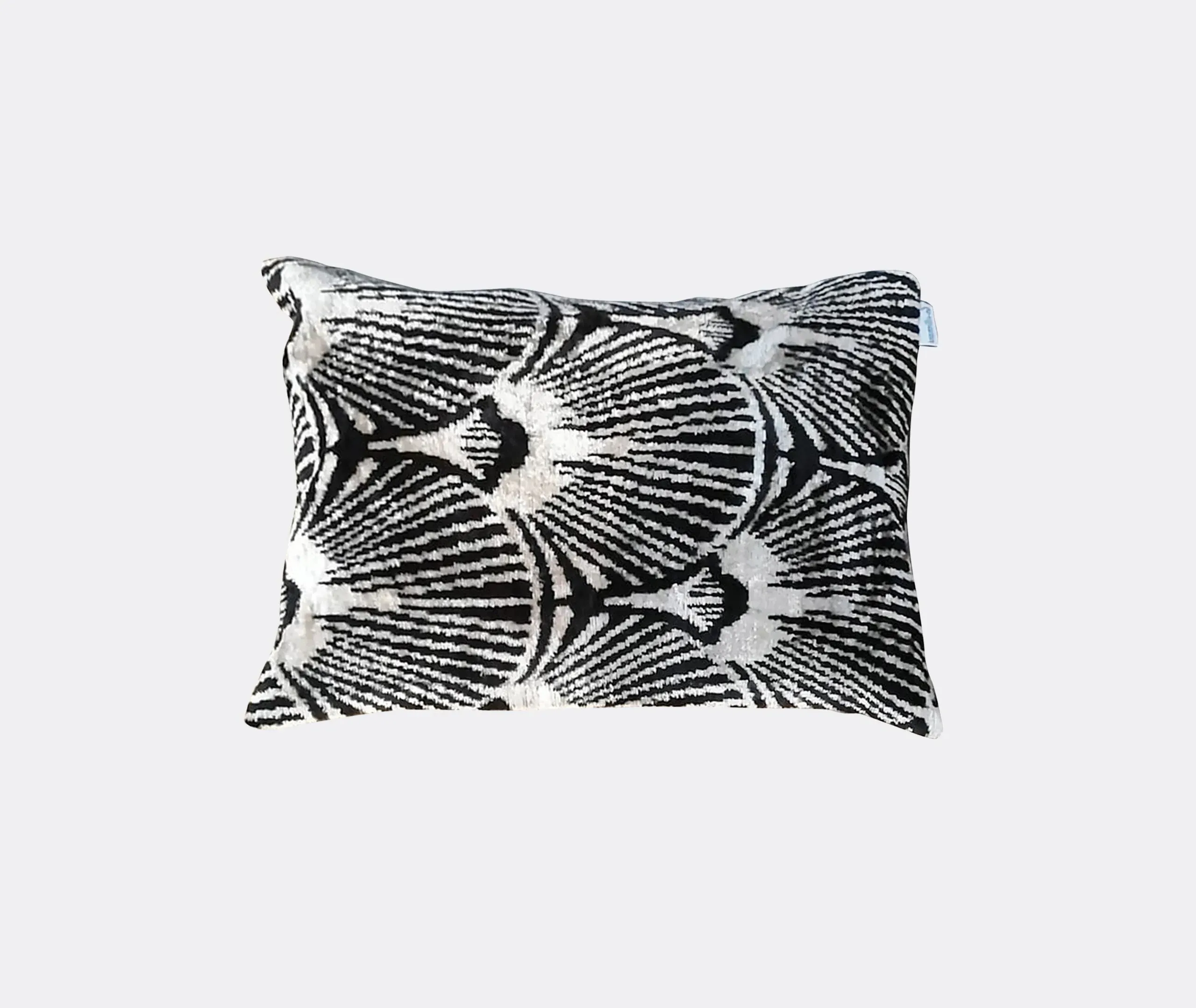 Silk Velvet Cushion - Black and White, Silk