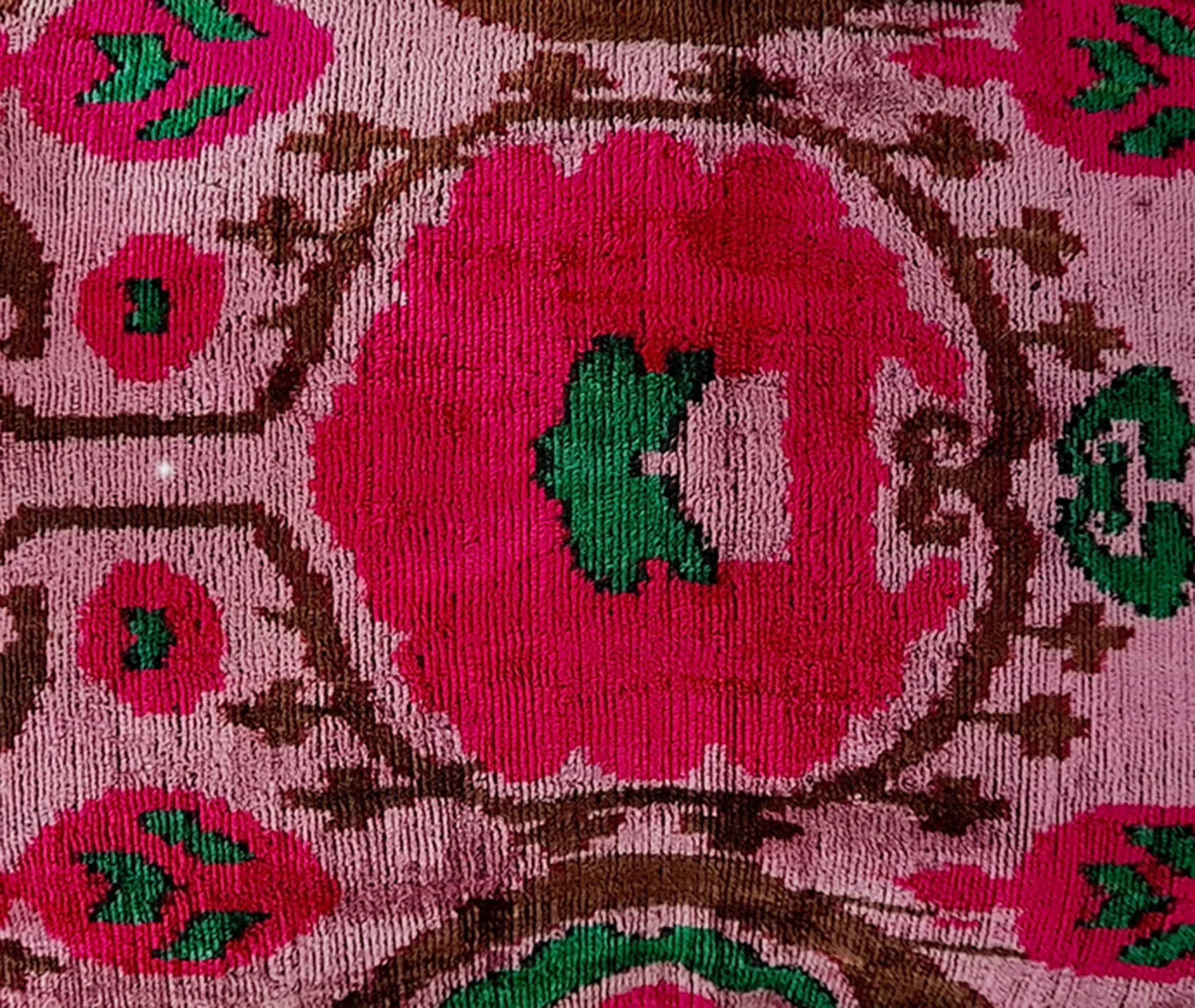 Silk Velvet Cushion with Ikat Pattern - Multicolor