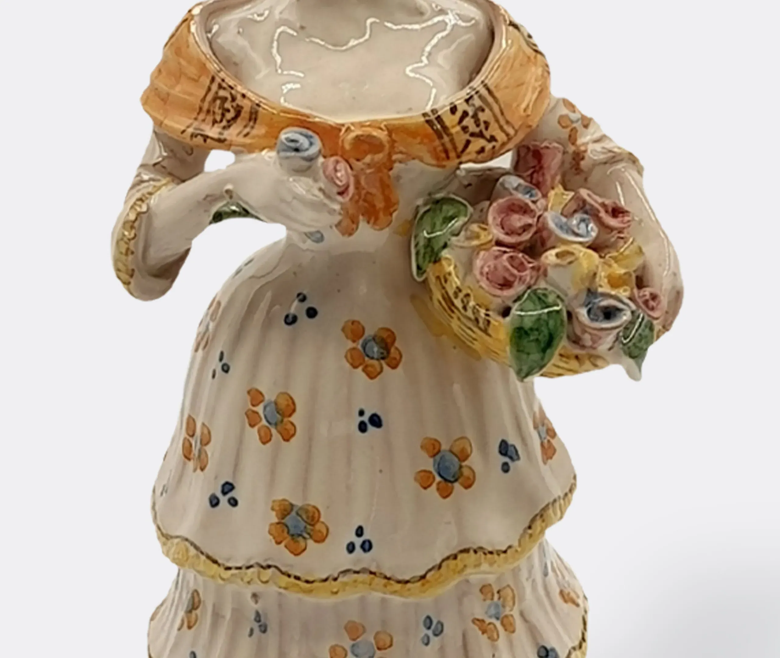 Small Lemon Woman Candleholder - Multicolor, Porcelain