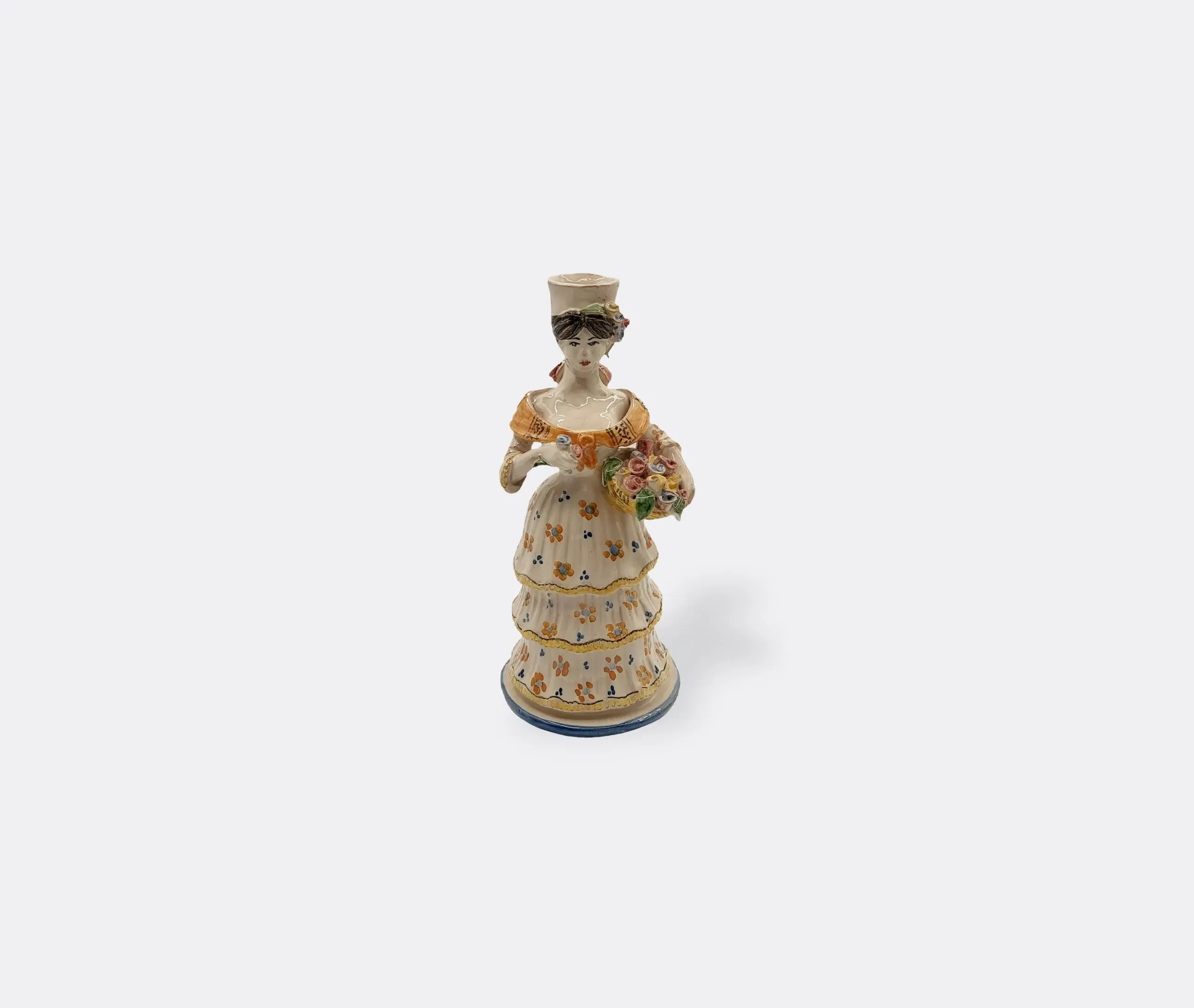 Small Lemon Woman Candleholder - Multicolor, Porcelain