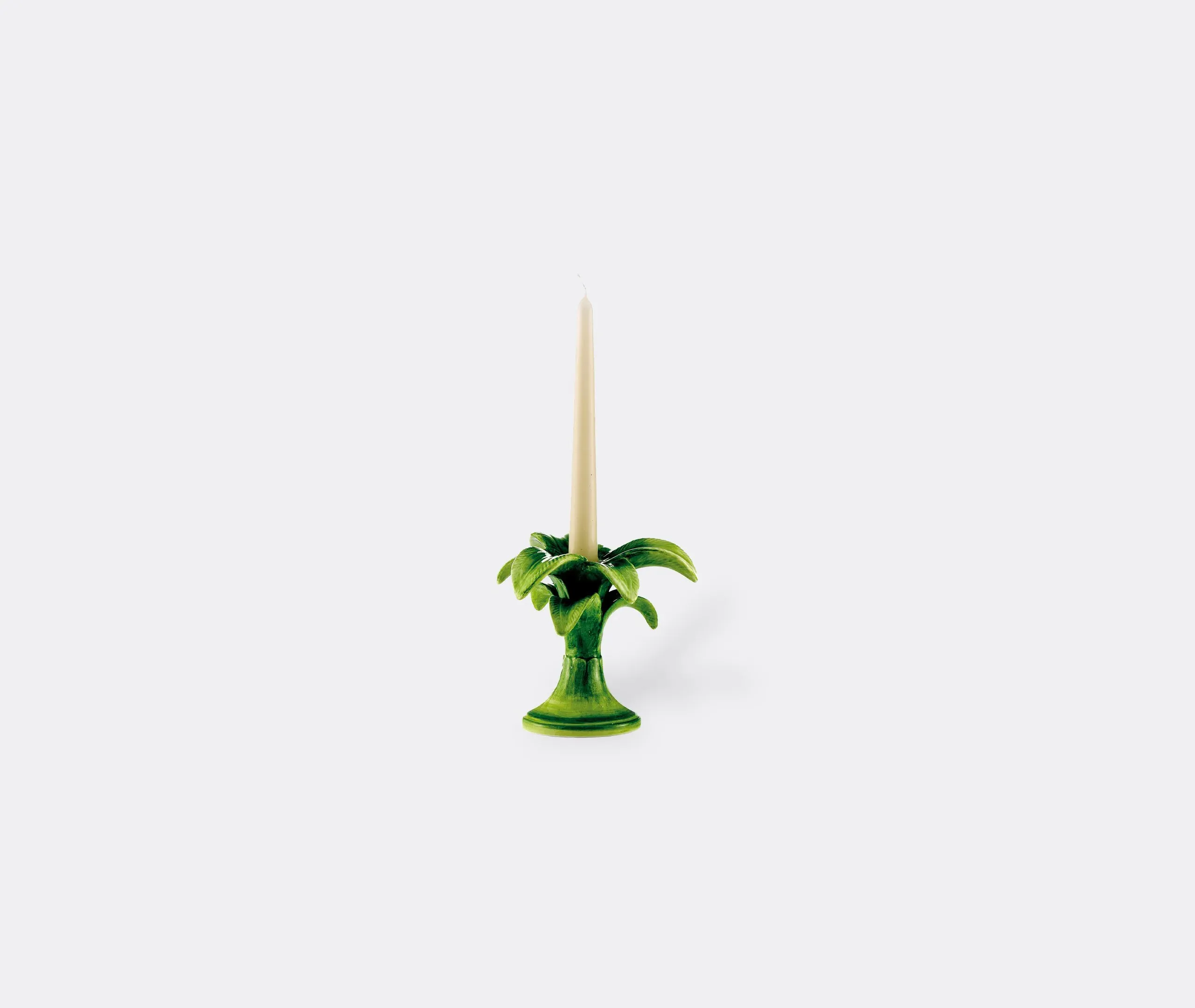 Small Palm Candleholder - Green, Ceramic image