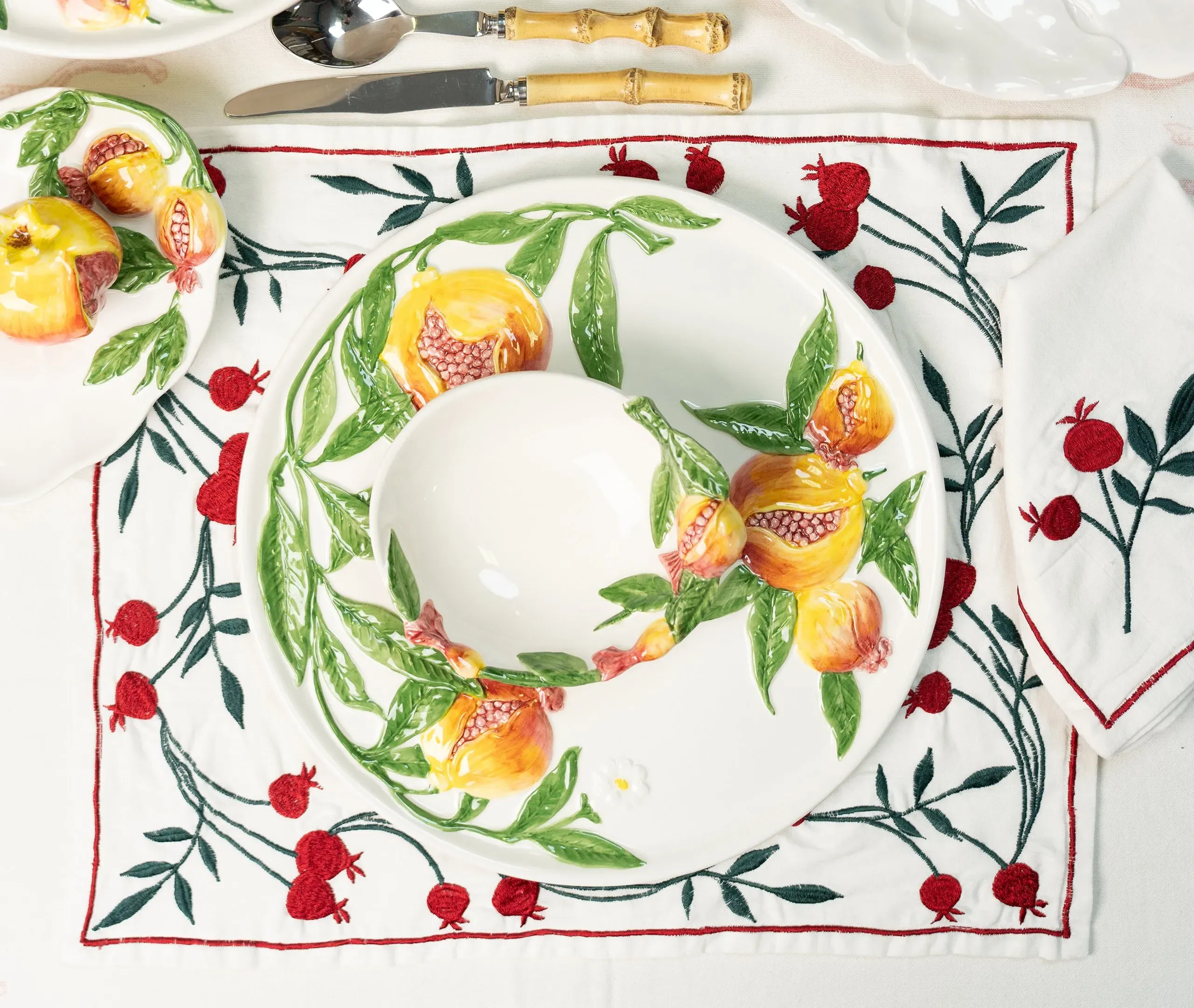Small Pomegranate Bowl - Multicolor, Ceramic