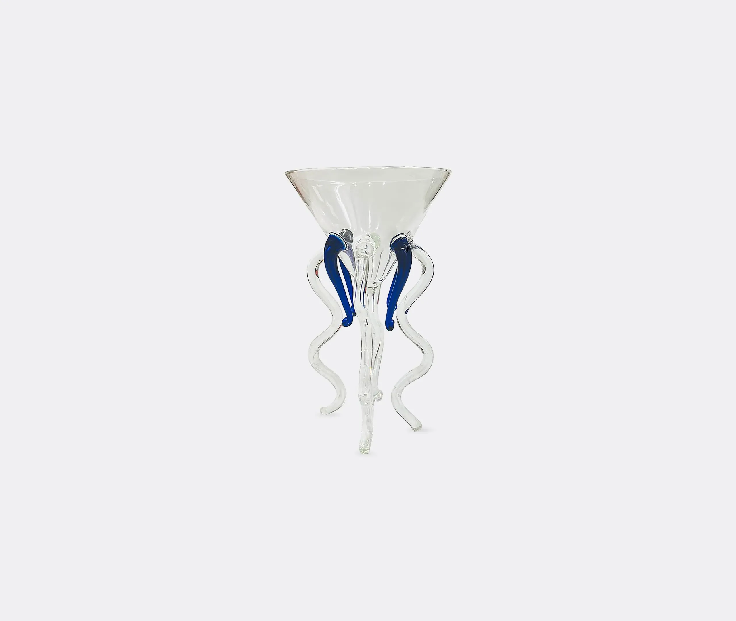Tall Cocktail Glass with Curved Stems - Blue image
