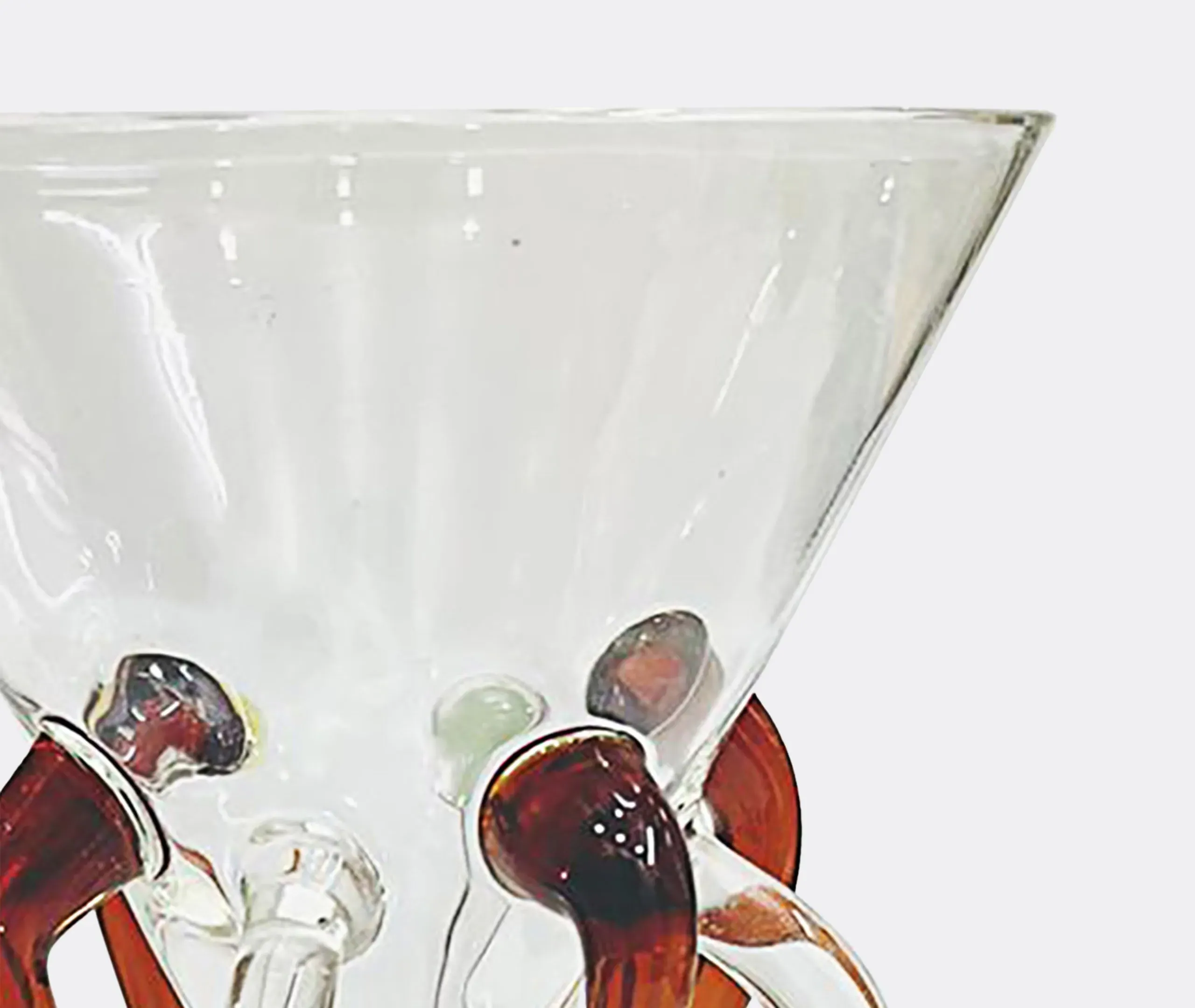 Tall Cocktail Glass with Curved Stems - Brown