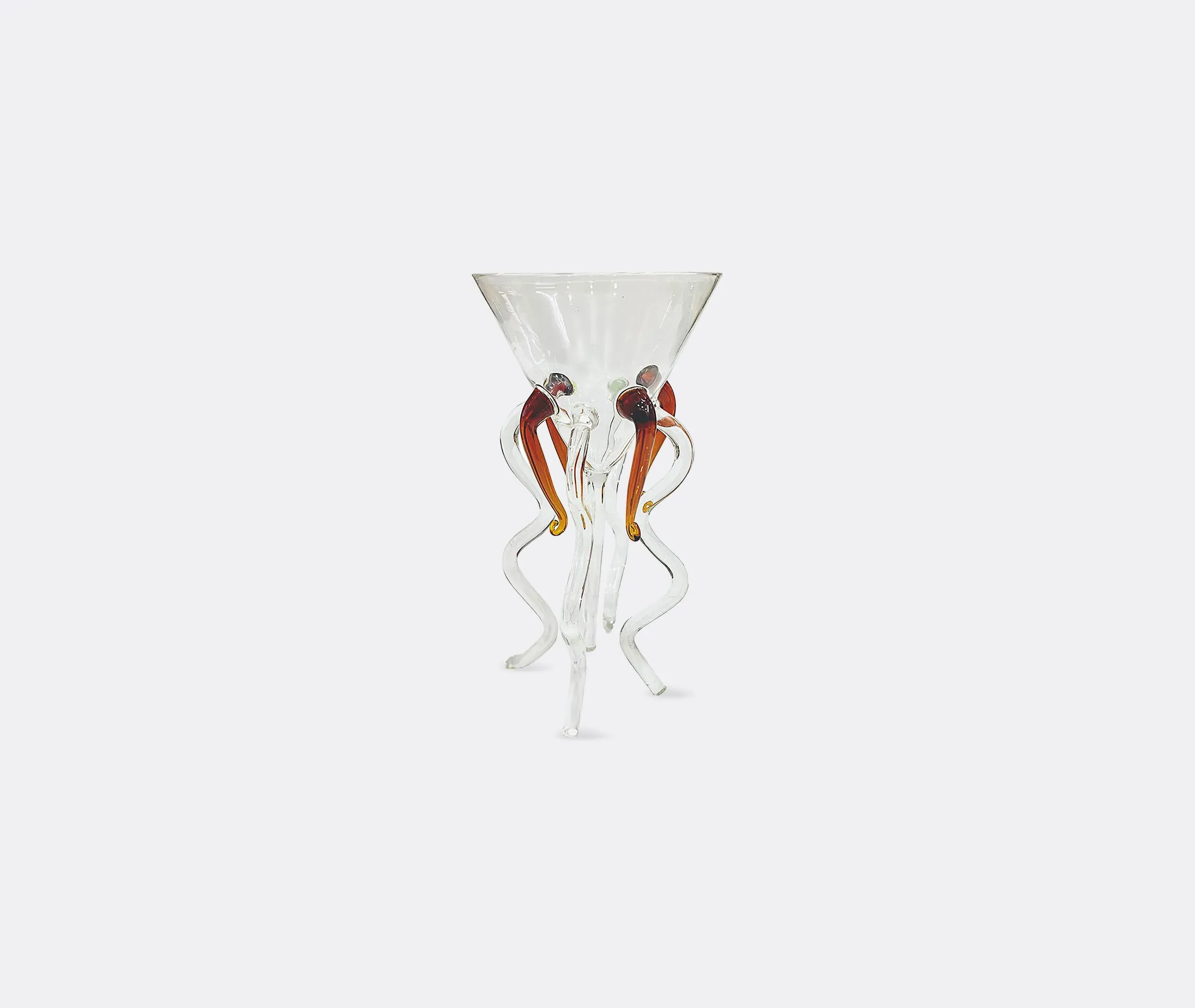 Tall Cocktail Glass with Curved Stems - Brown