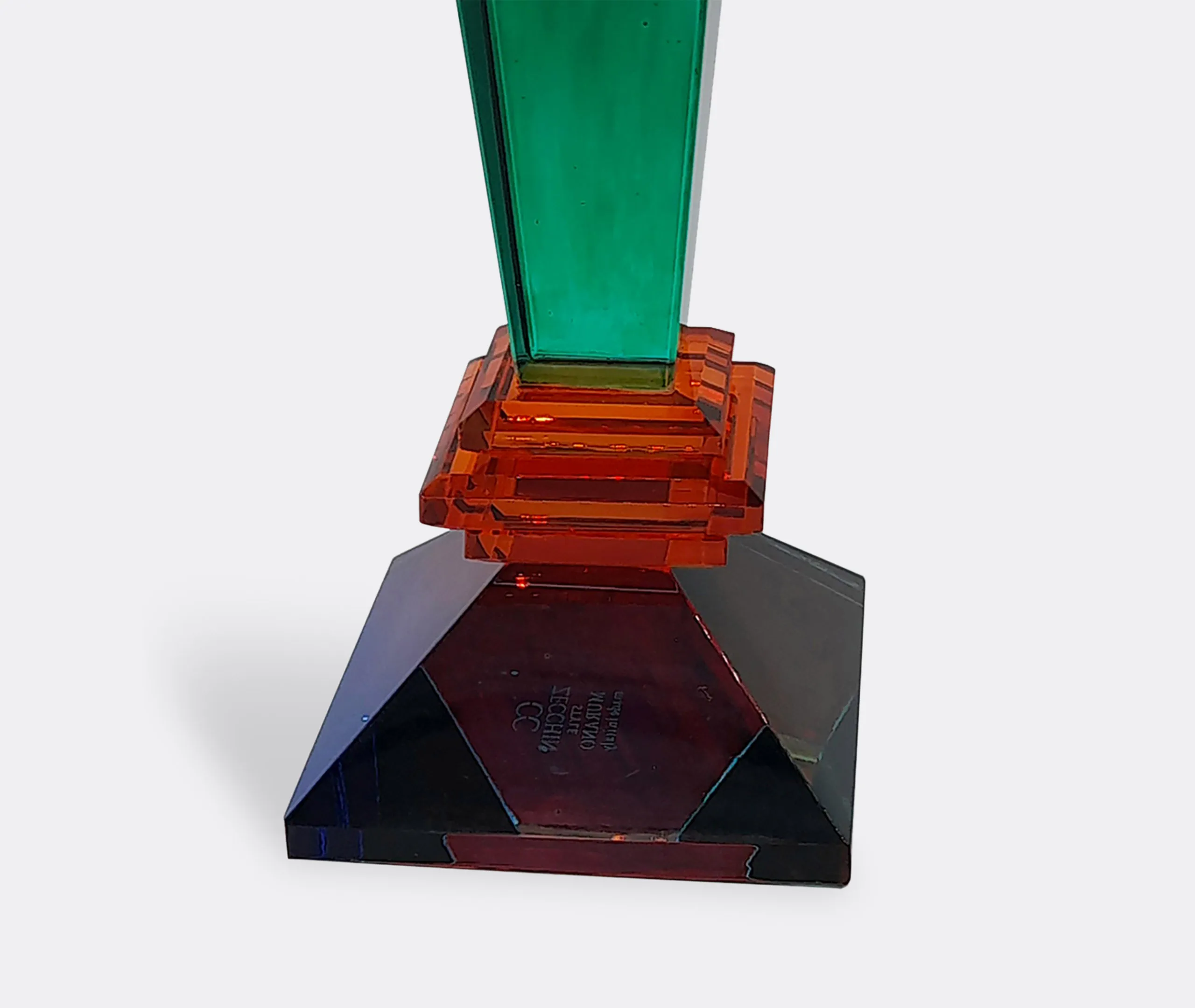 Tall Crystal Candle Holder - Multicolor