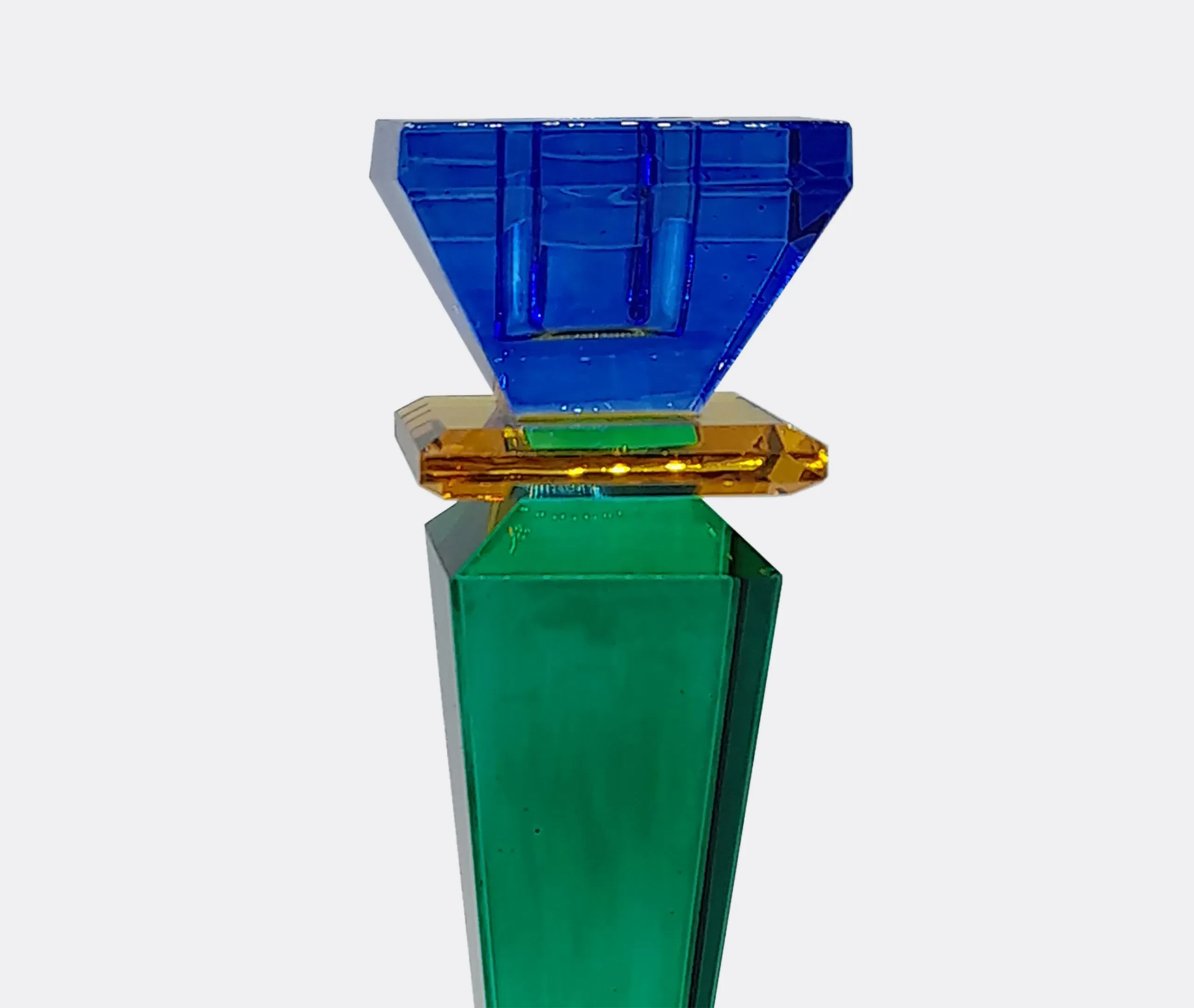 Tall Geometric Candle Holder - Multicolor, Crystal