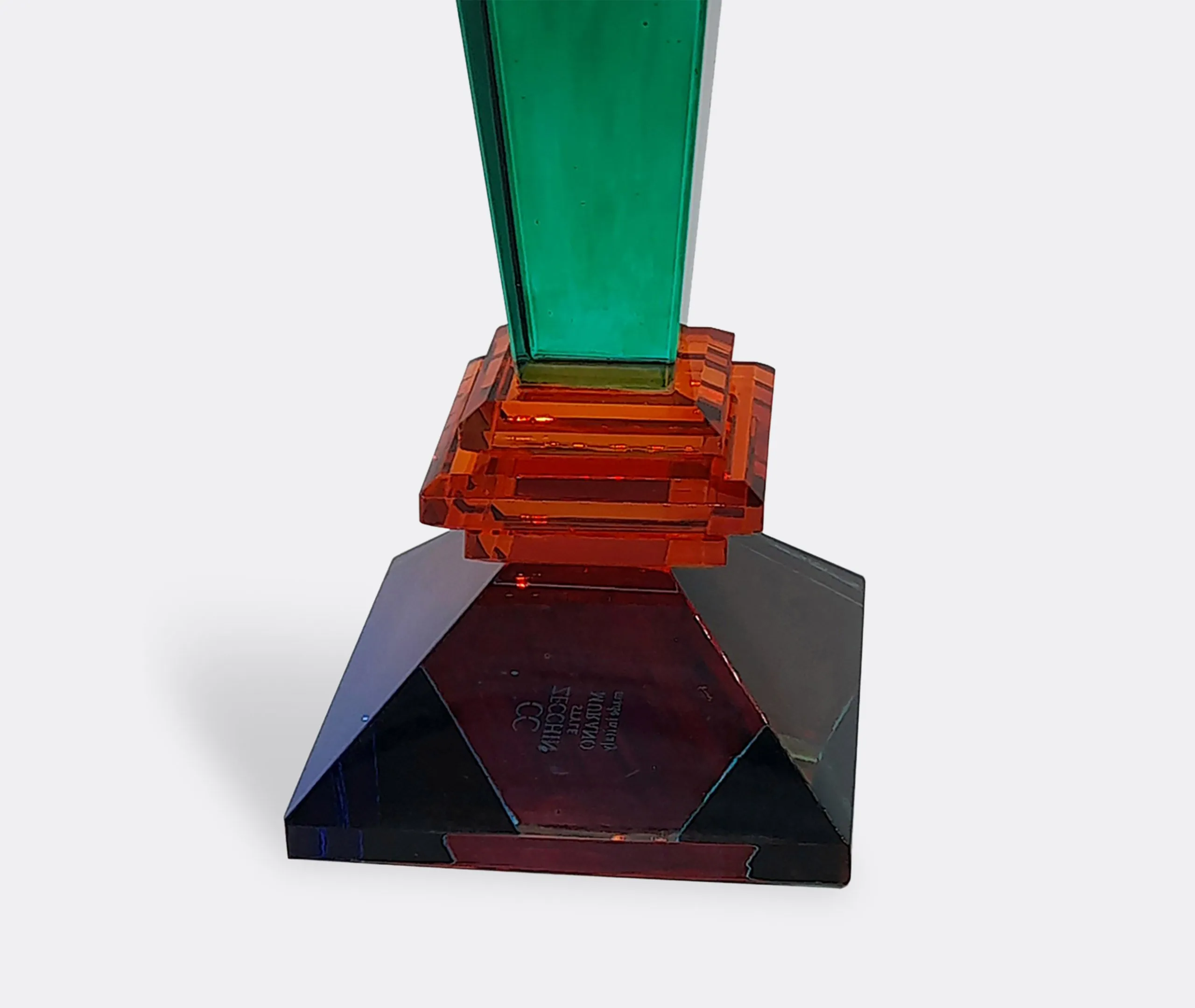 Tall Geometric Candle Holder - Multicolor, Crystal