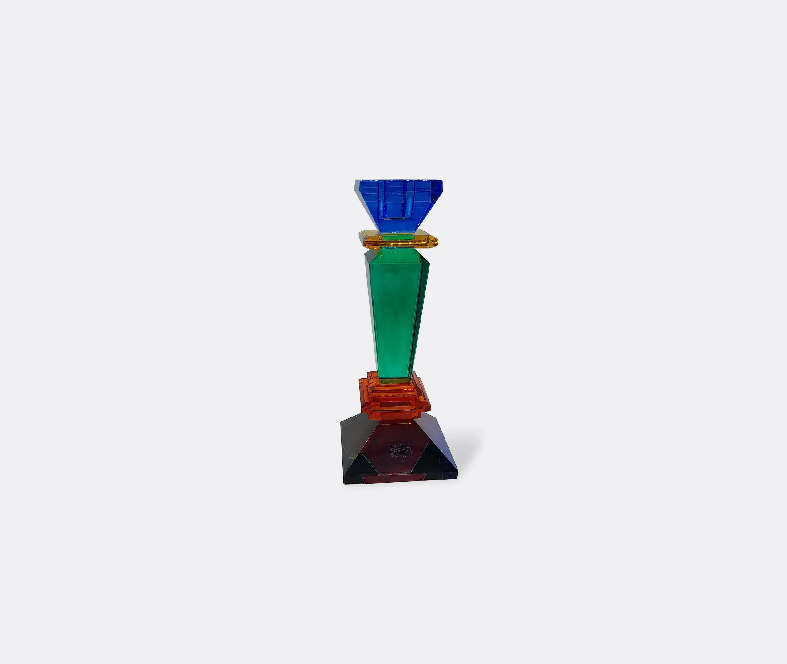 Tall Geometric Candle Holder - Multicolor, Crystal